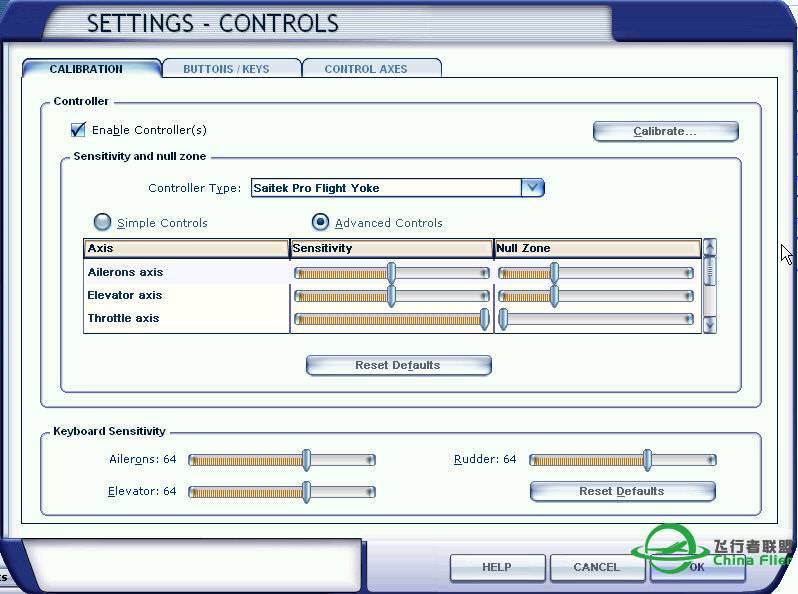 民航摇杆YOKE和脚舵在微软模拟飞行10（FSX）里设置方法-2417 