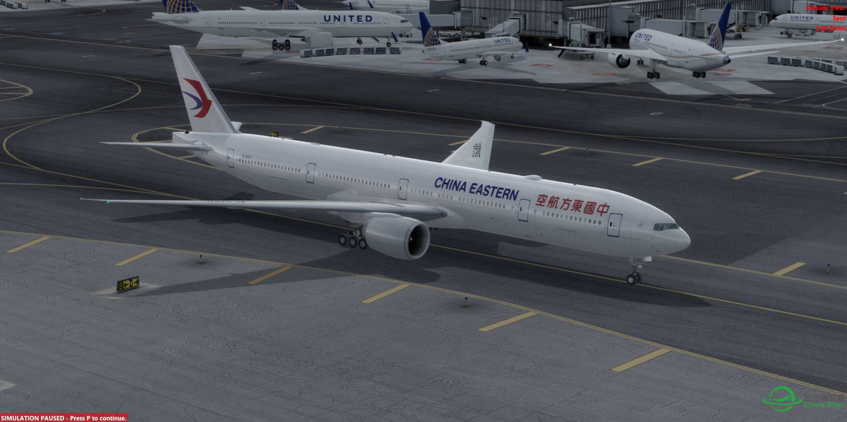 P3Dv3.2 东航 MU589 77W@KSFO-1829 