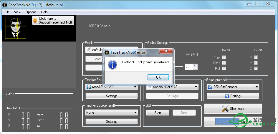 FaceTrackNoIR头瞄软件问题-1814 