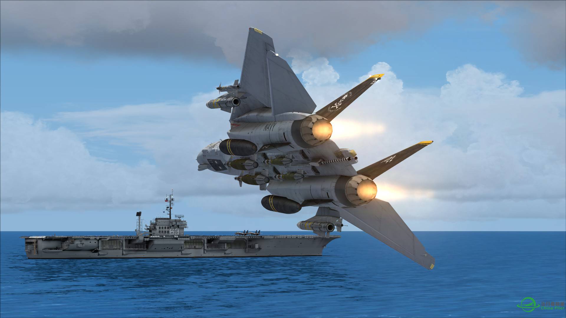 F-14掠过小鹰号航母上空-2573 