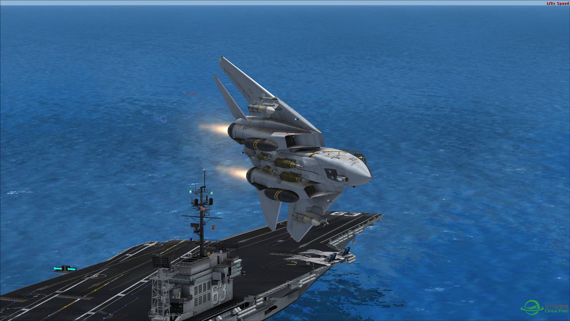 F-14掠过小鹰号航母上空-3123 