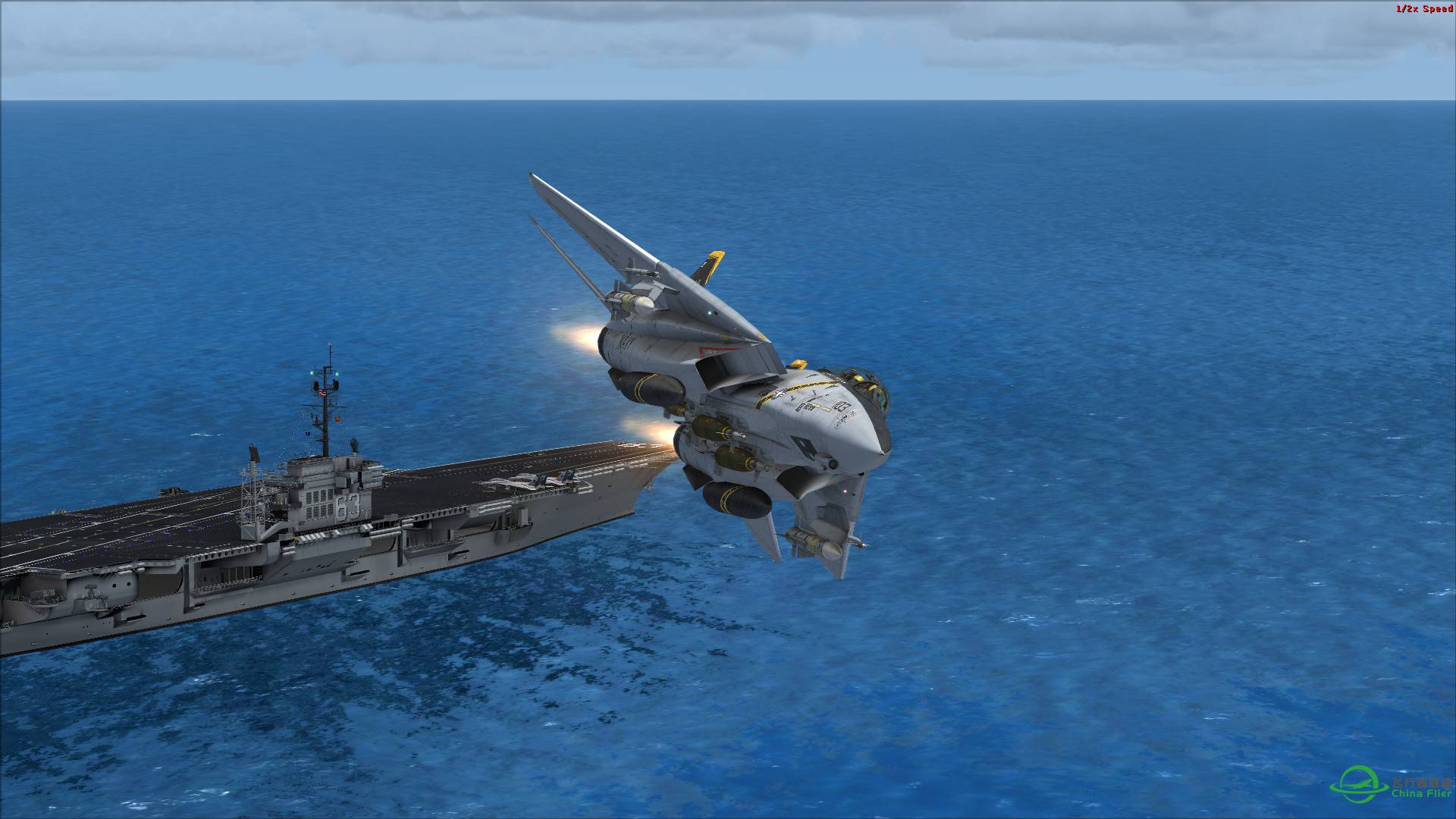F-14掠过小鹰号航母上空-4244 