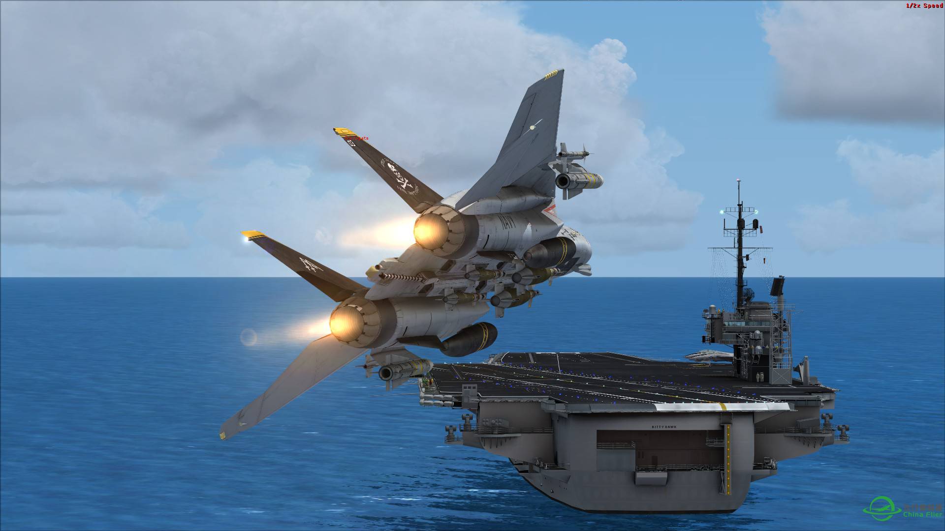 F-14掠过小鹰号航母上空-4732 