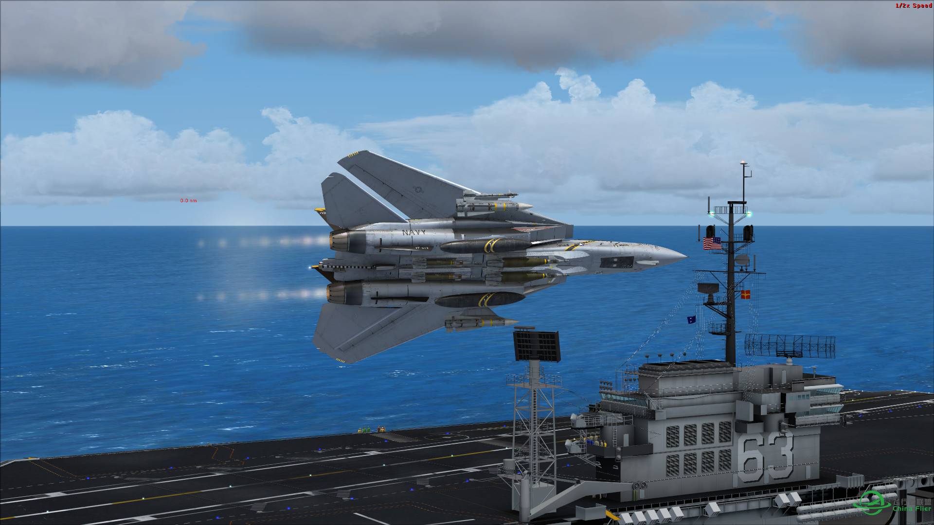 F-14掠过小鹰号航母上空-829 