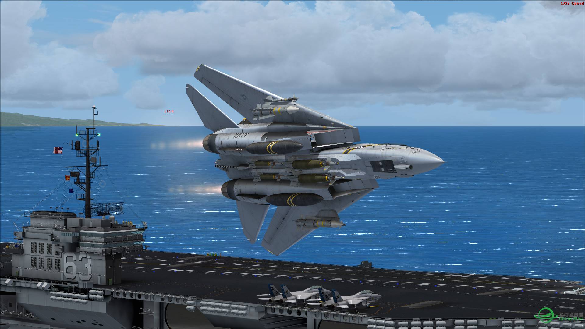 F-14掠过小鹰号航母上空-6240 
