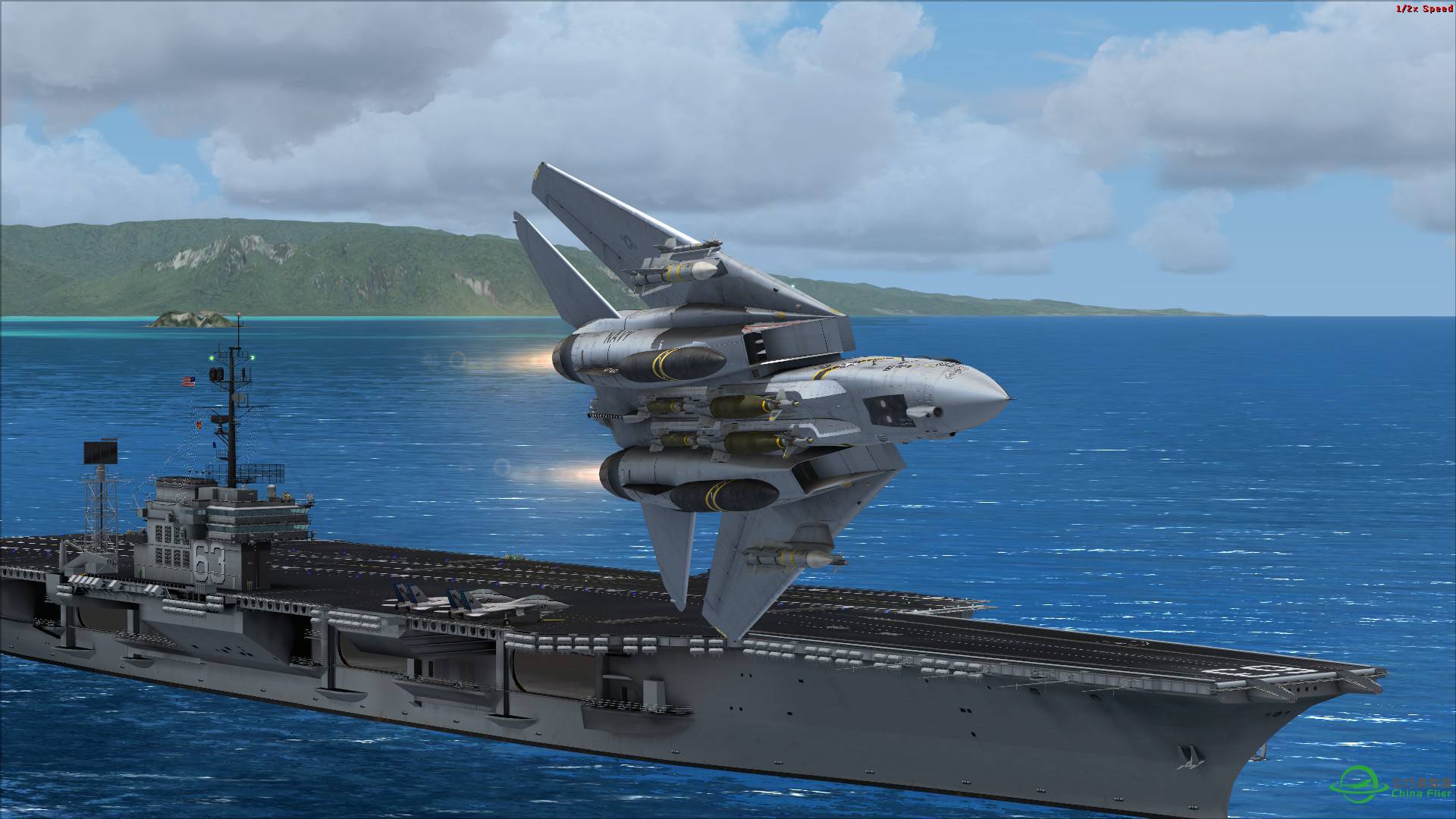 F-14掠过小鹰号航母上空-6125 