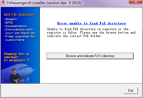 FSP安装找不到FSX安装目录？有没有人遇到这个问题？-8200 
