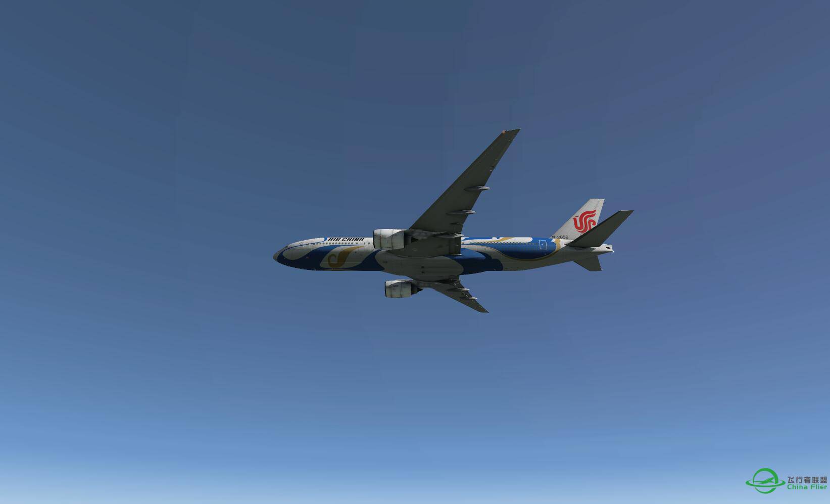 XP11香港飞浦东国航777青花瓷B-2059-4667 
