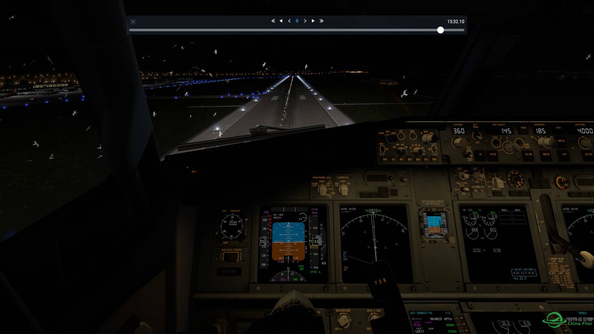 XP11默认737降落因斯布鲁克撞鸟！！！-6025 