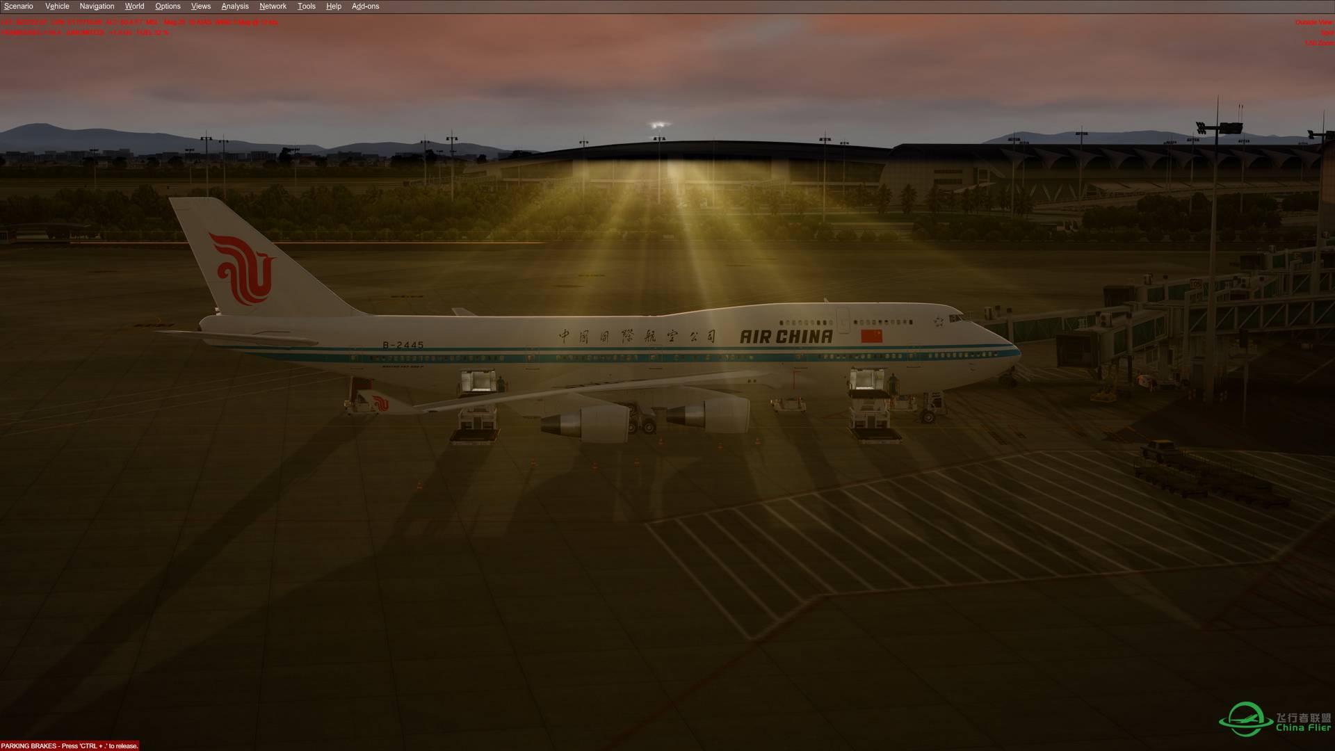 P3D V4+AS16+PMDG747+URP+GSX下的圣光效果-7814 