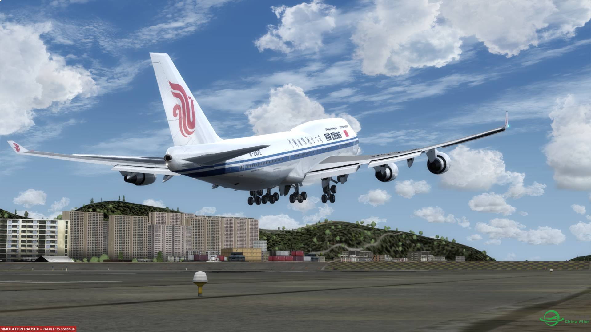 新装P3DV4版PMDG747，一切正常，飞一个穿越。-6761 