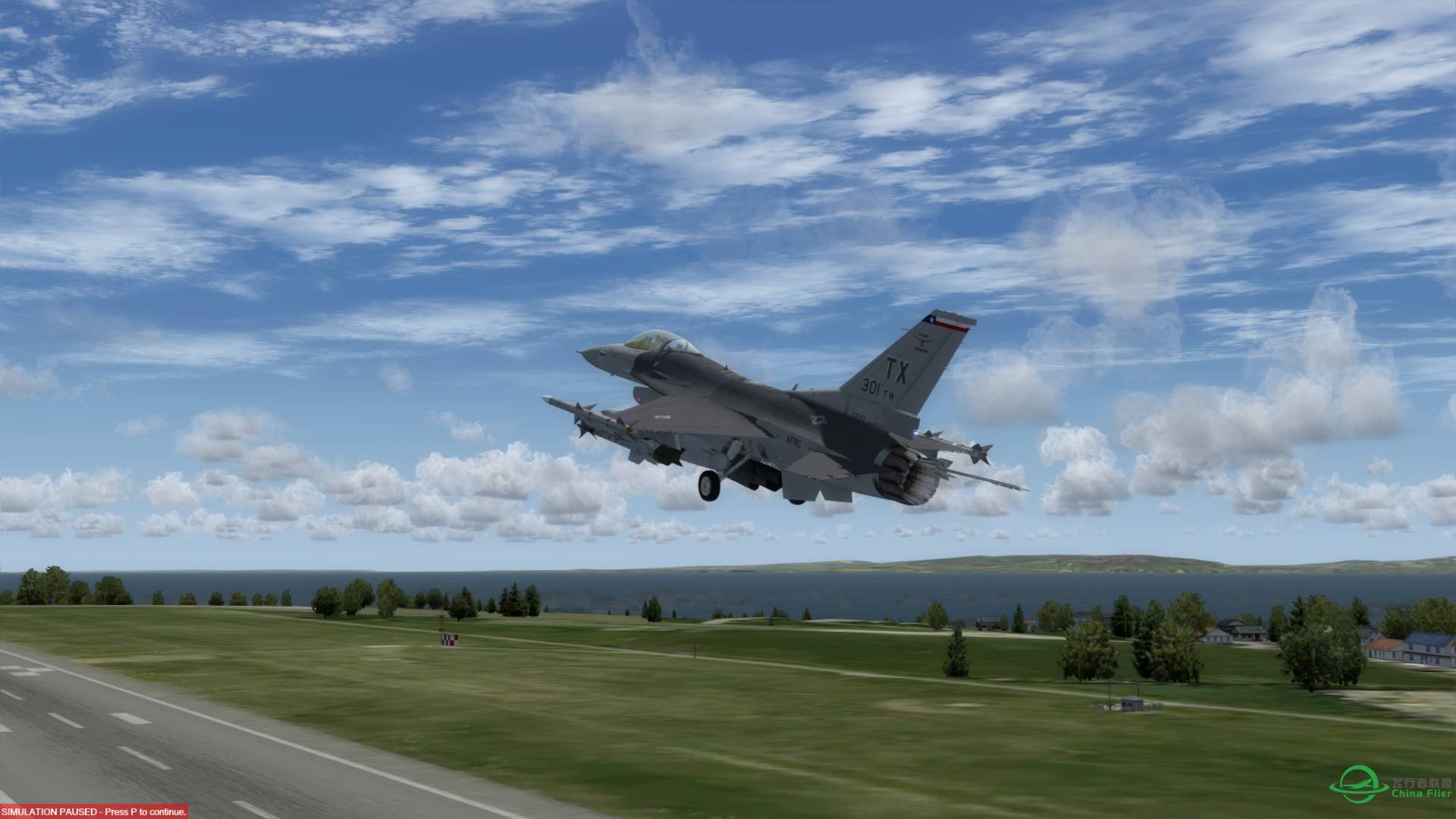 Aerosoft F-16 起落EGFF，并浏览英国加的夫市。-8012 