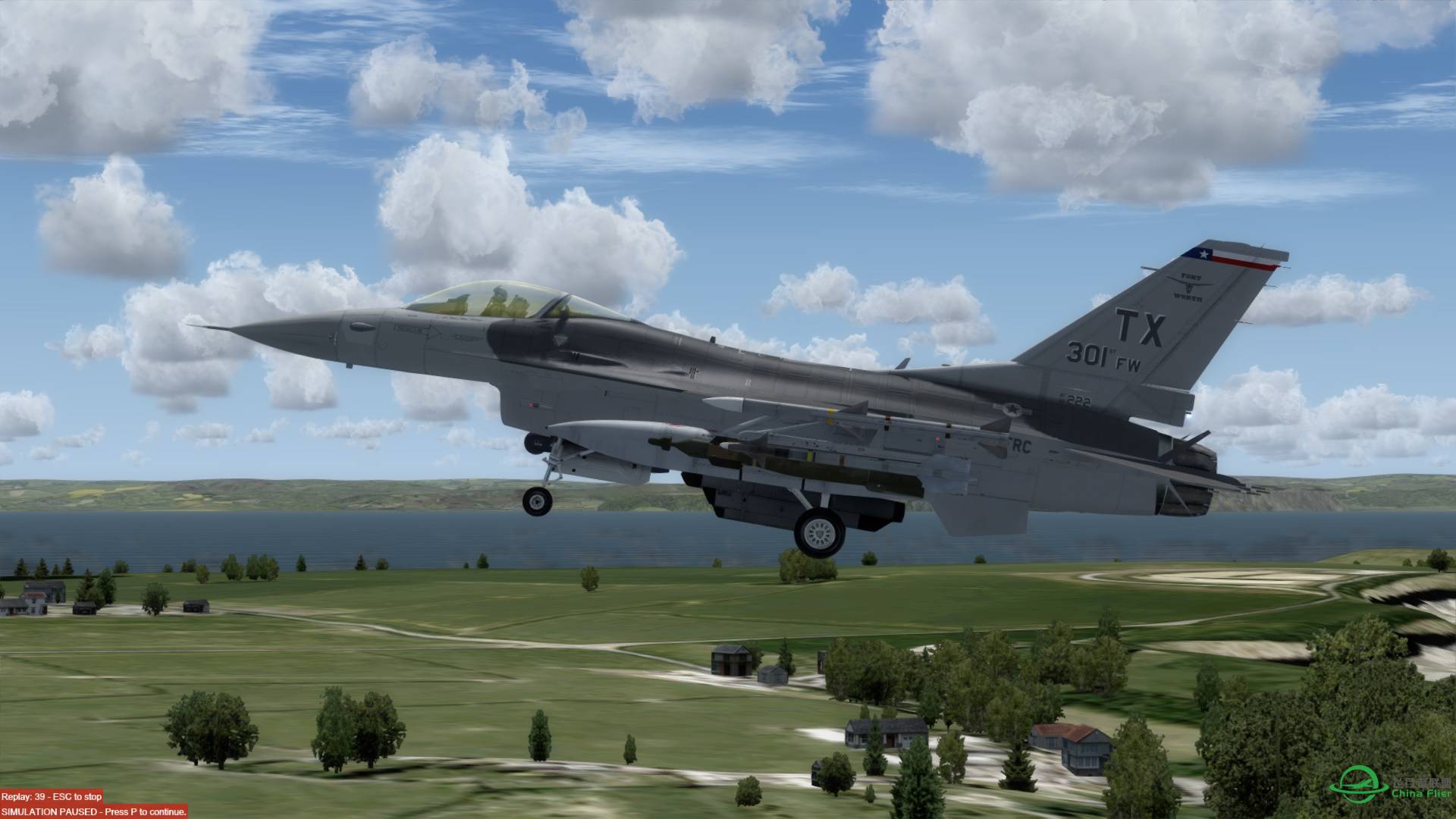 Aerosoft F-16 起落EGFF，并浏览英国加的夫市。-8518 