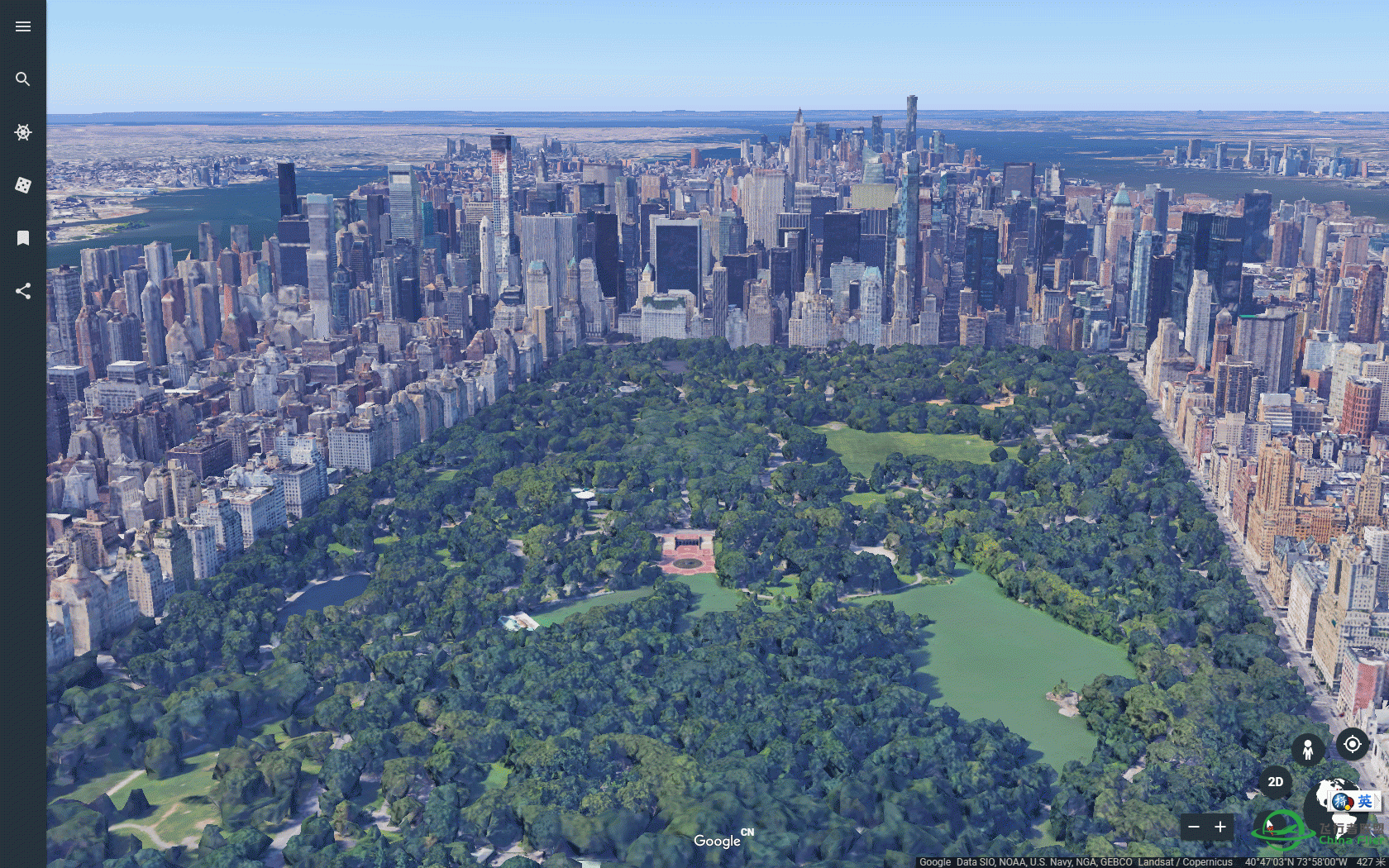 新的Google earth的地景，卧槽，太牛，XP可不可以借用啊-3072 
