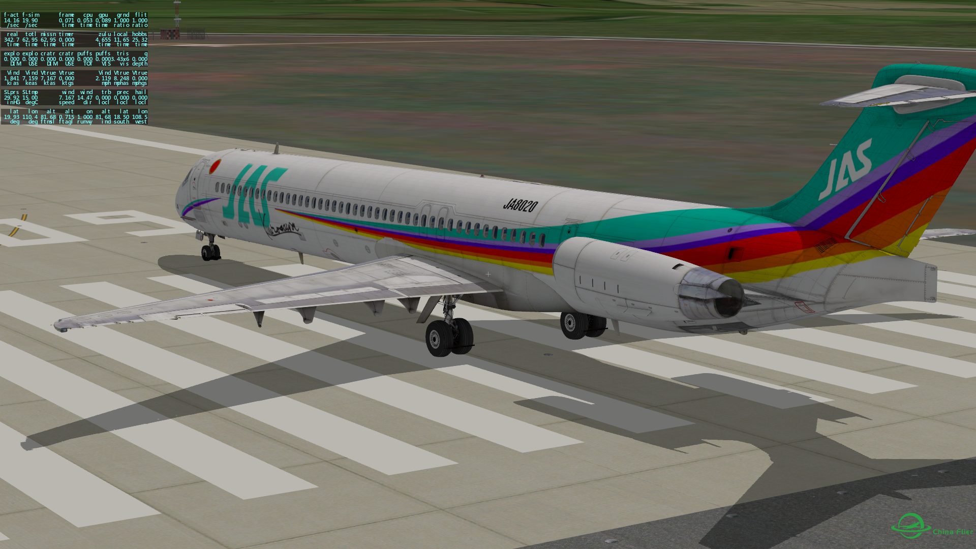 【X-PLANE】7架JAS麦道90完工-8178 