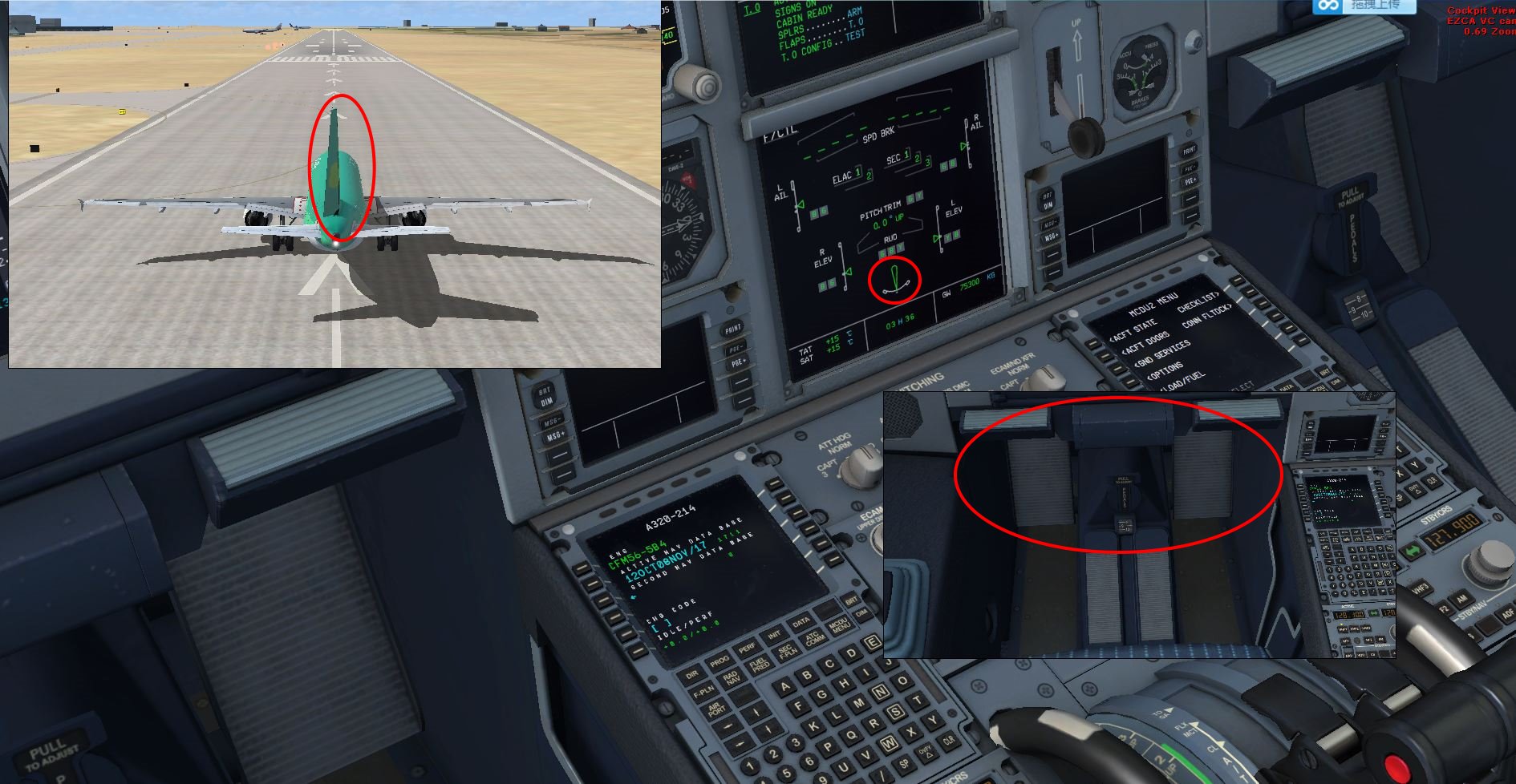 aerosoft a320踩rudder踏板和flight control显示怎么都不会动?-3940 