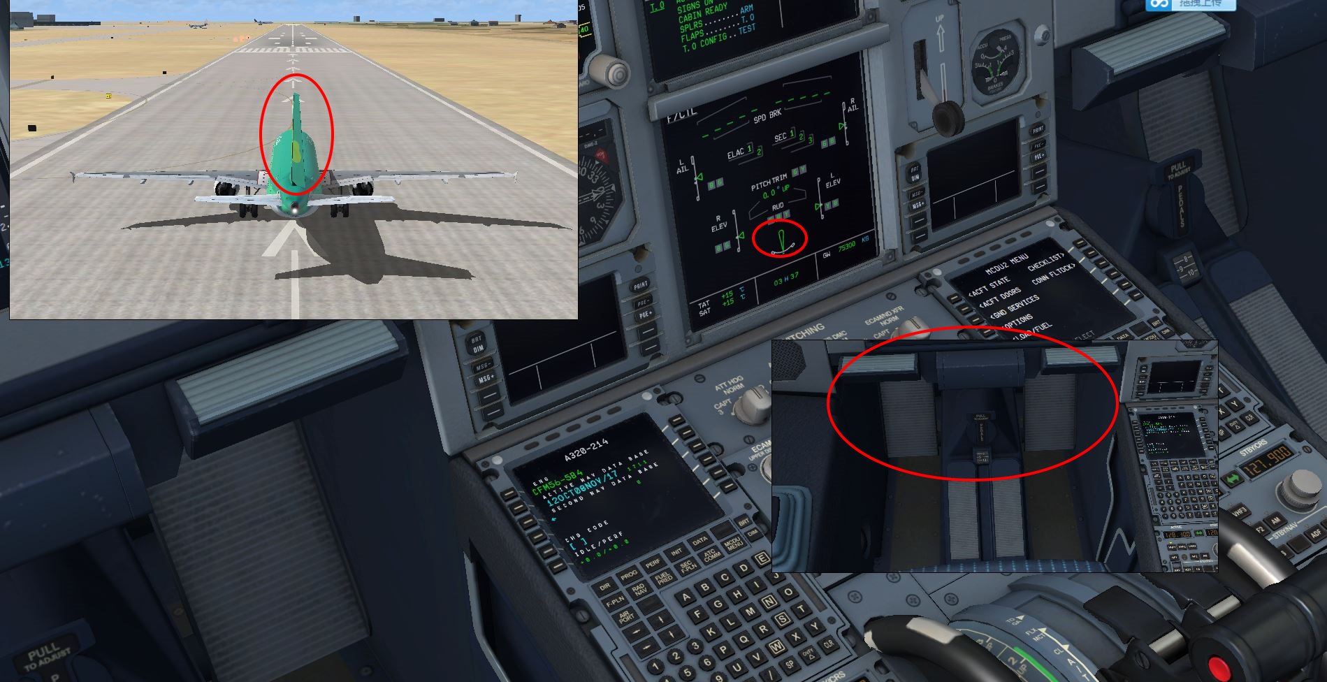 aerosoft a320踩rudder踏板和flight control显示怎么都不会动?-9373 