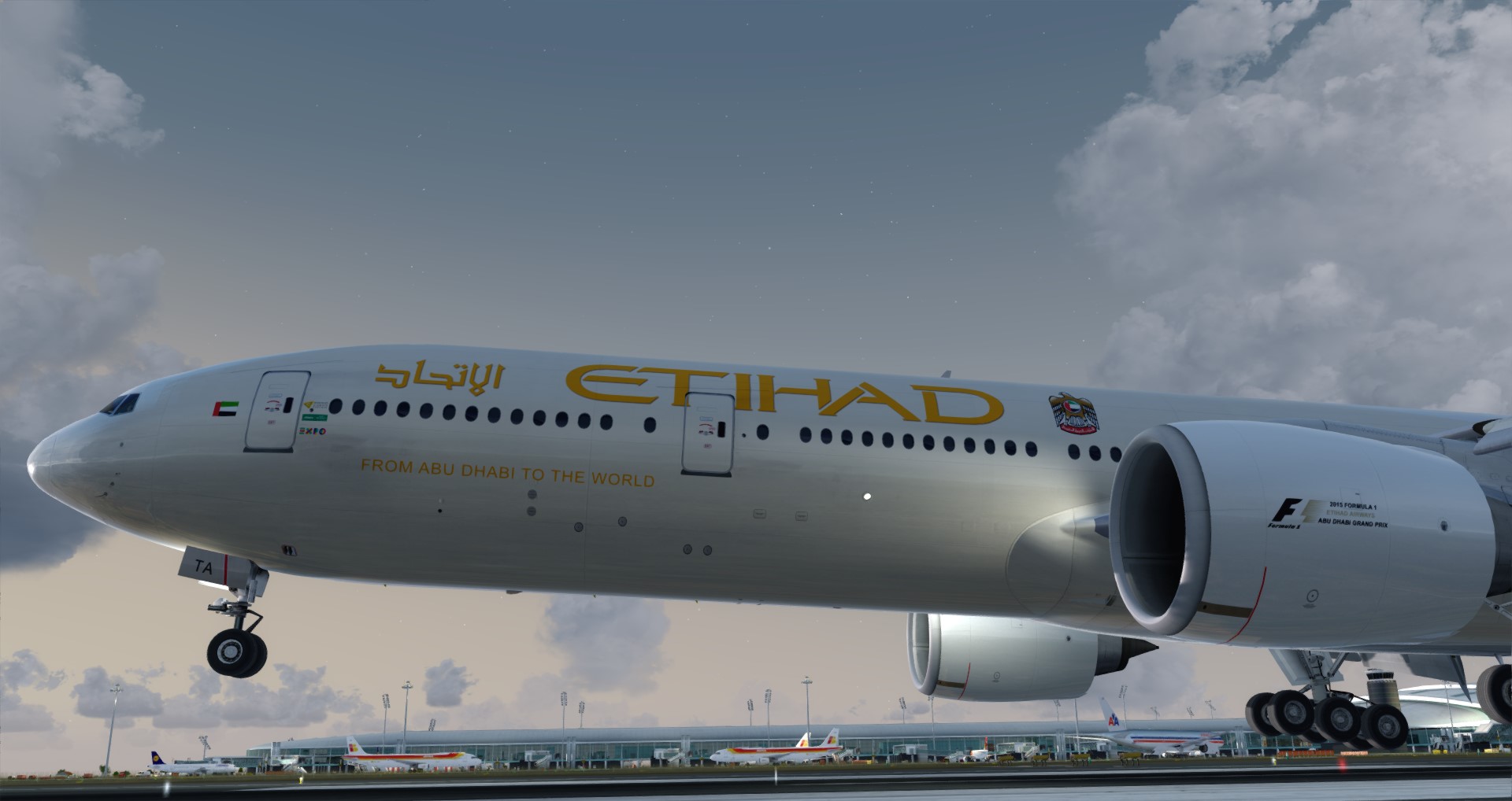 P3D V4 77W Etihad Airways OMAA-LEBL-7104 