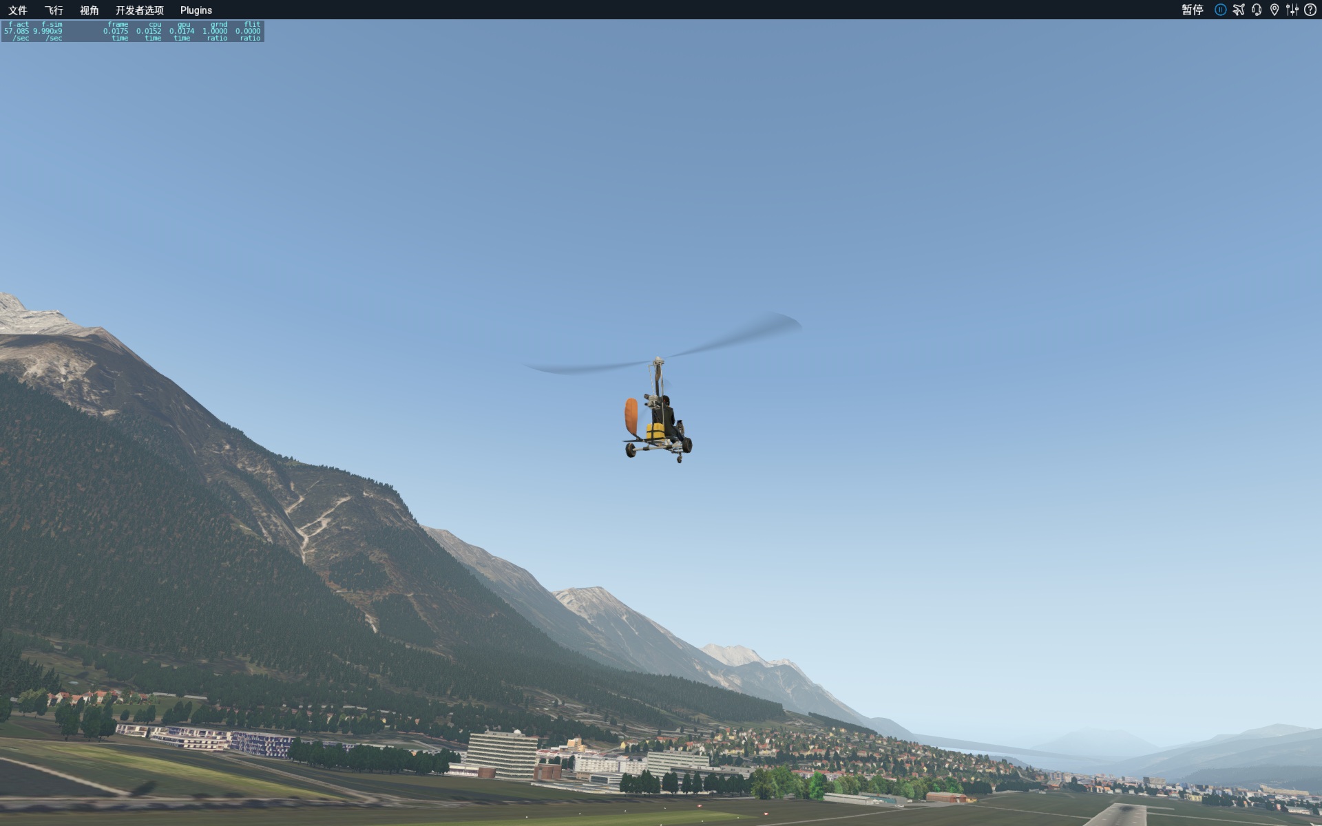 xplane-11旋翼机环城游-因斯布鲁克-3919 