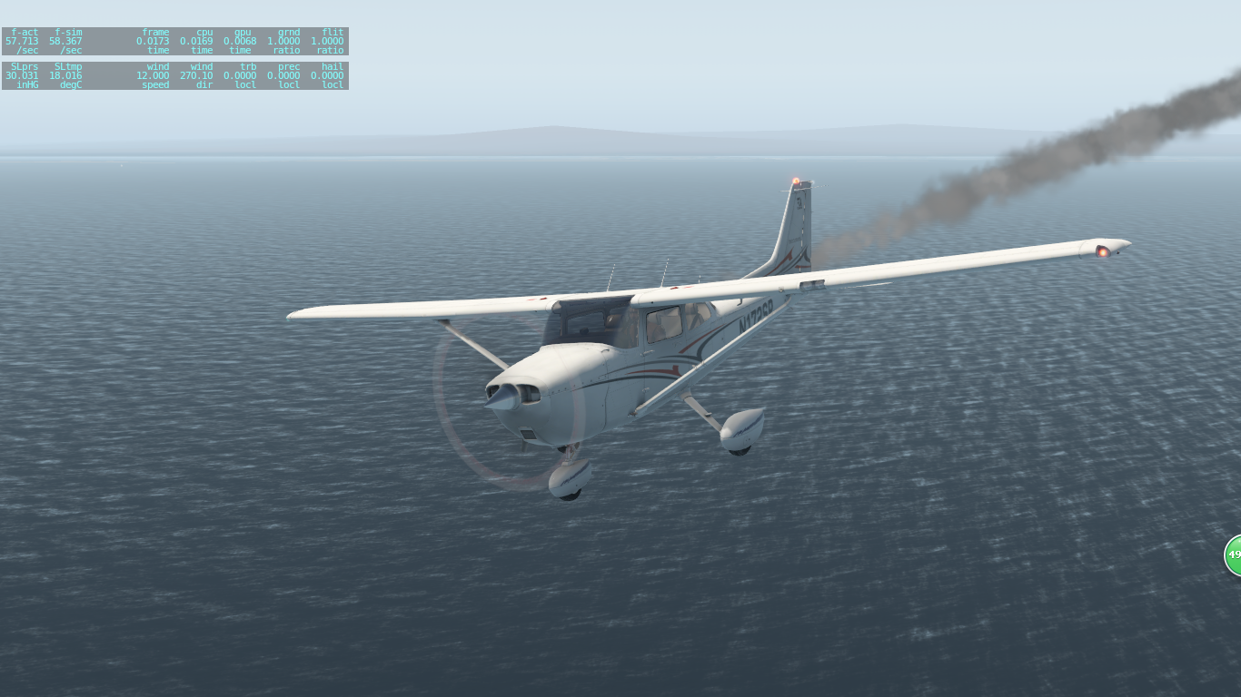 XP11 C172拉黑烟是怎么回事？-2529 