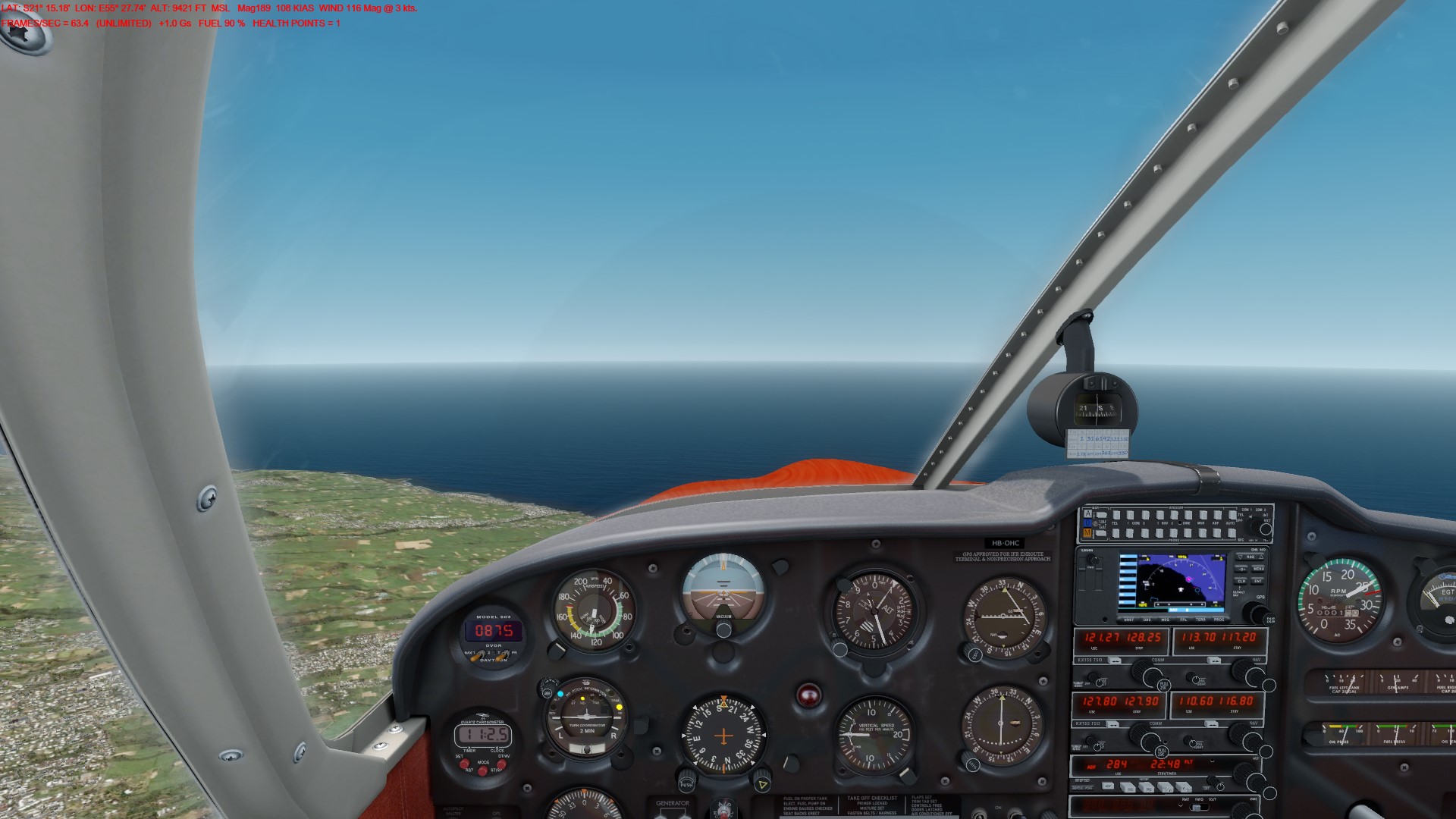 A2A cherokee 180 VFR法属留尼汪岛，巨大火山口-6805 