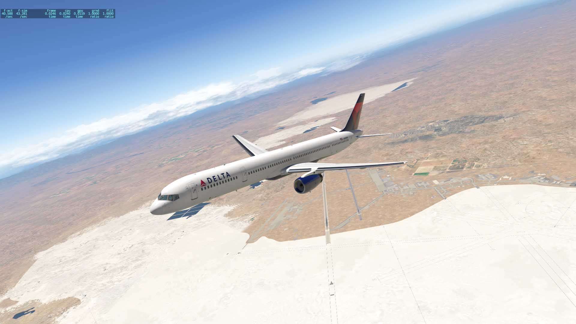 FF757-300测试FSenhancer v0.5 和Xplane自带风景KLAS-718 