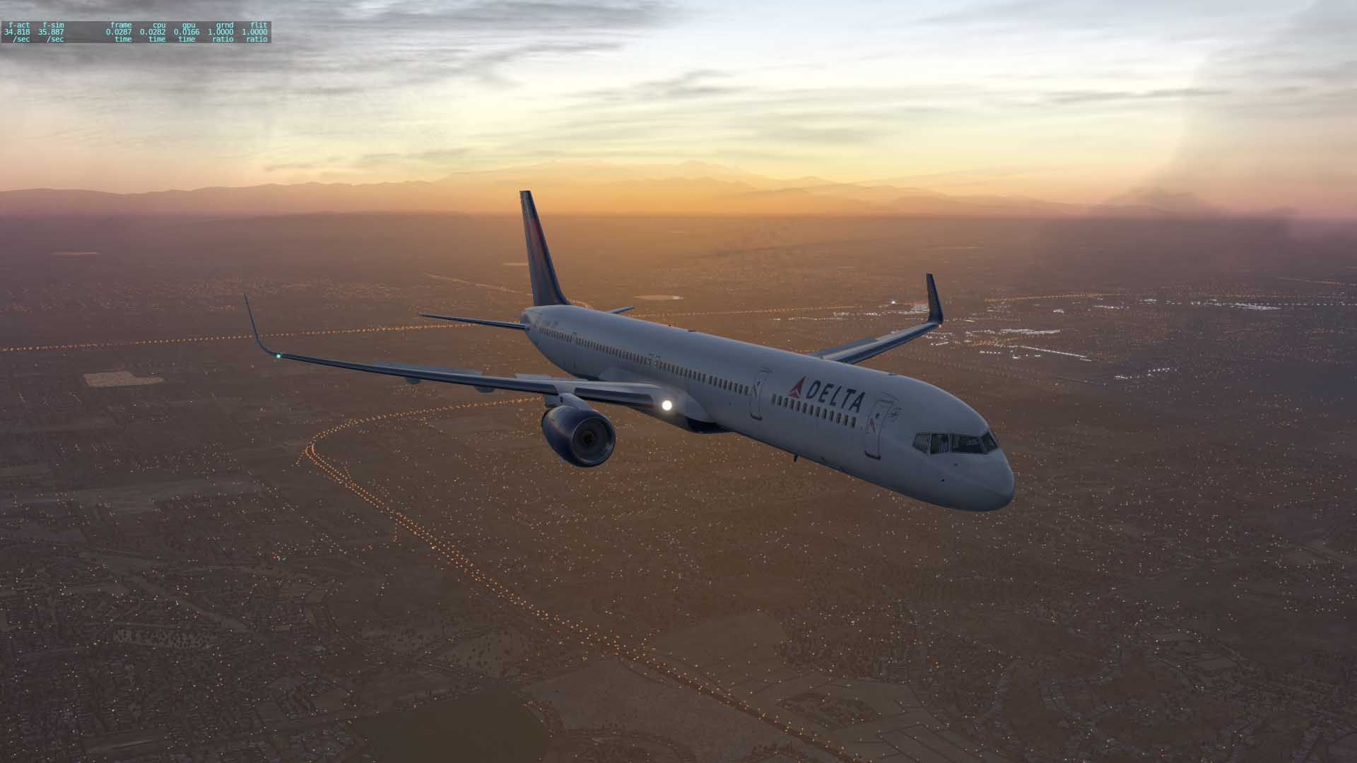 FF757-300测试FSenhancer v0.5 和Xplane自带风景KLAS-8364 