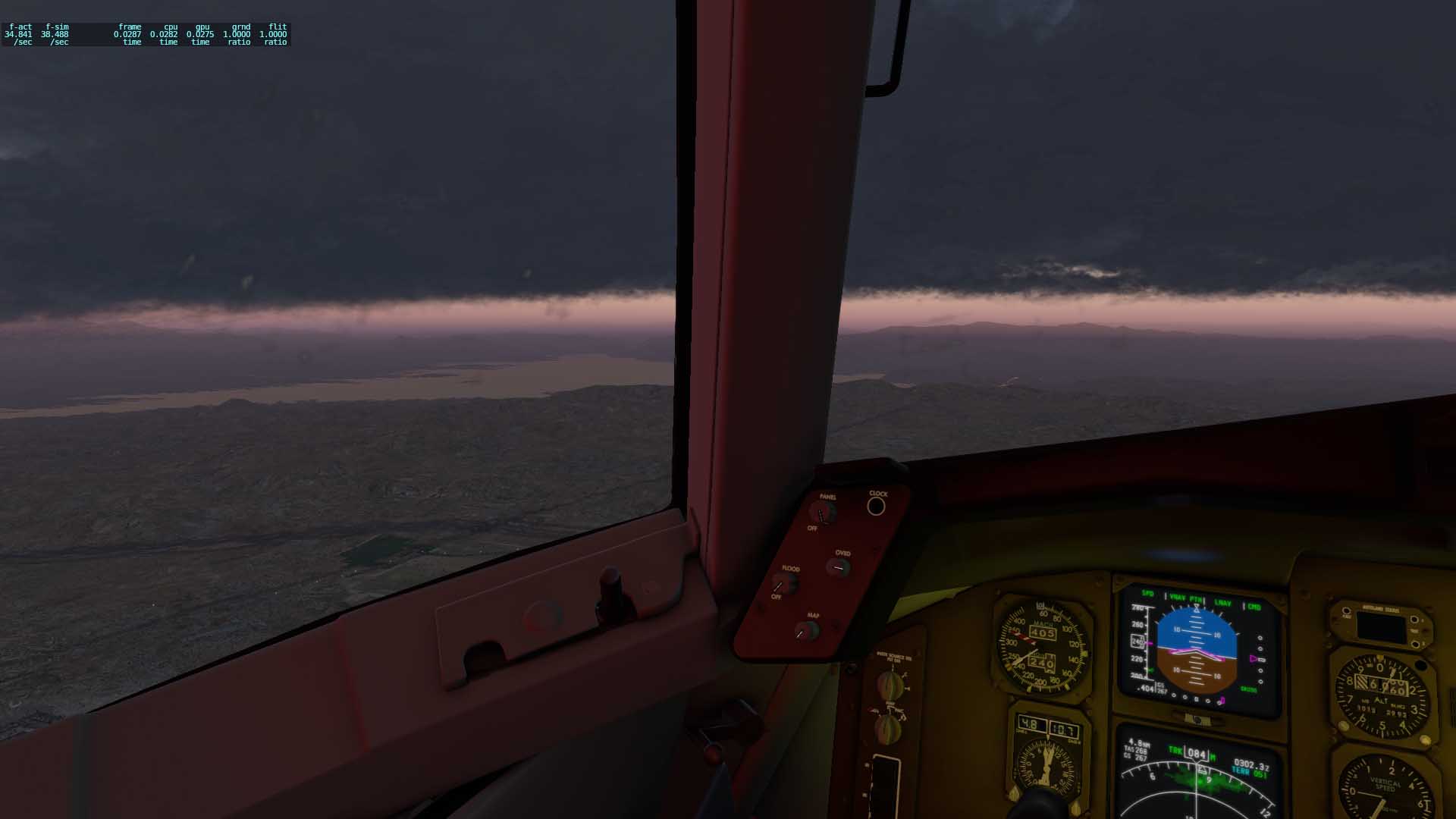 FF757-300测试FSenhancer v0.5 和Xplane自带风景KLAS-5992 