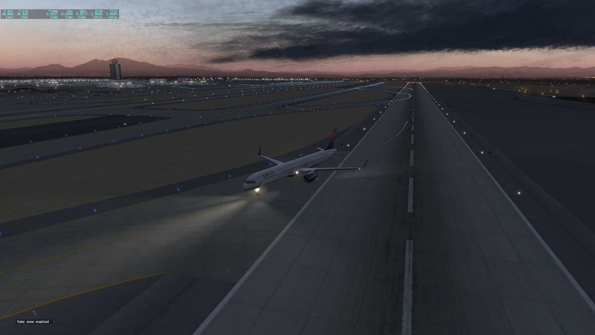 FF757-300测试FSenhancer v0.5 和Xplane自带风景KLAS-8213 
