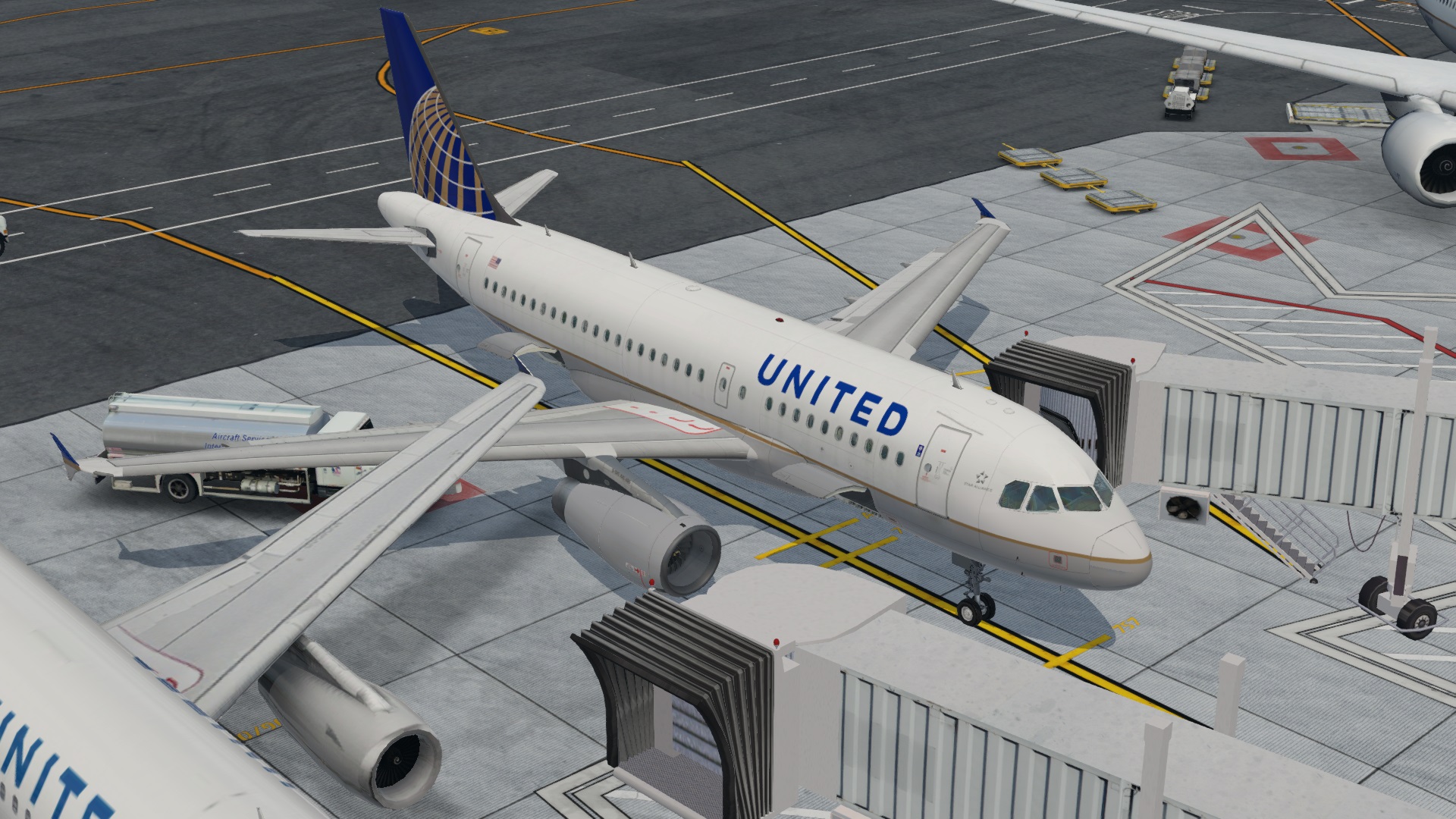 在XP里面飞空客 TOLISS A319 旧金山-棕榈泉-1068 