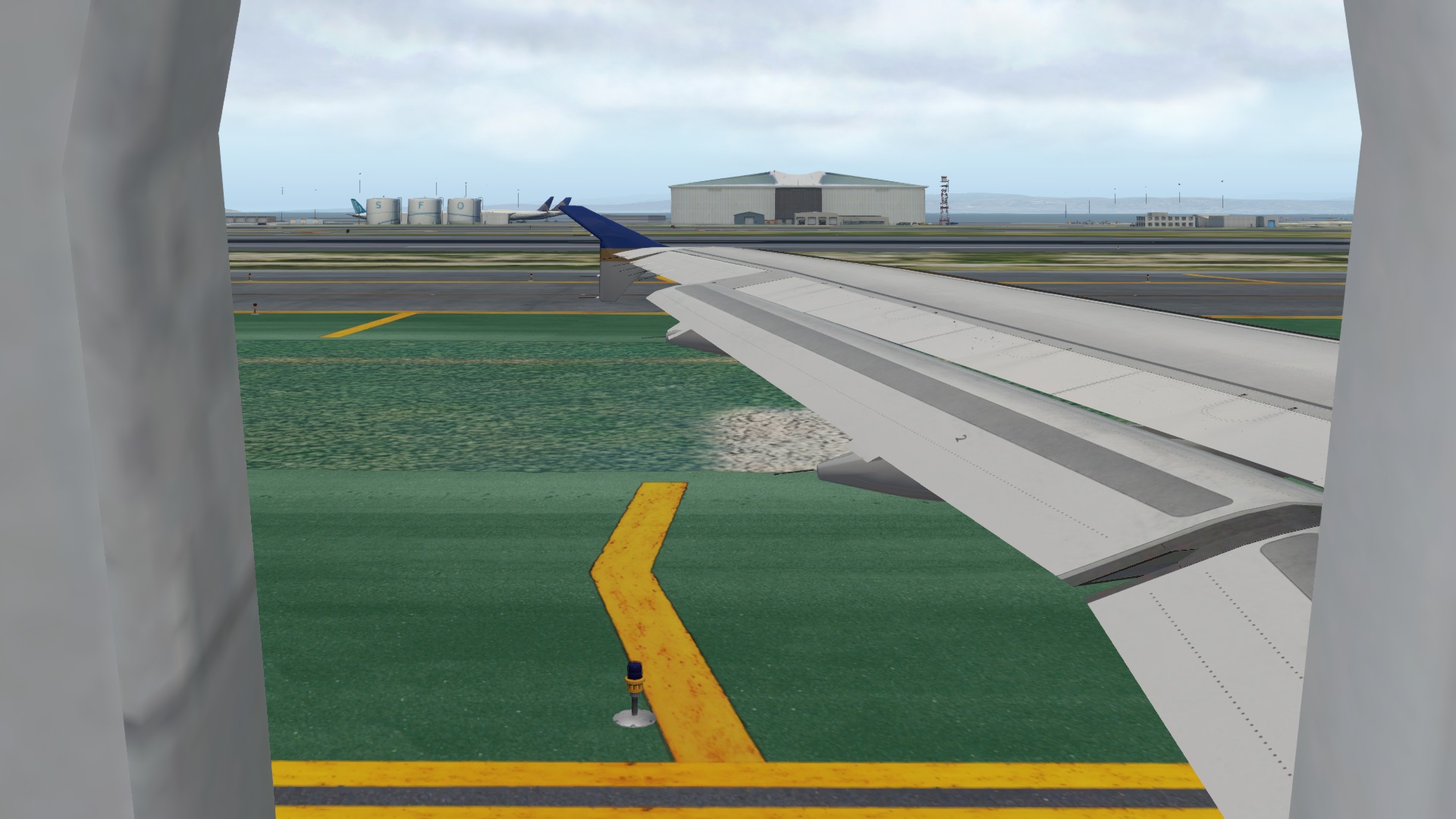 在XP里面飞空客 TOLISS A319 旧金山-棕榈泉-5025 