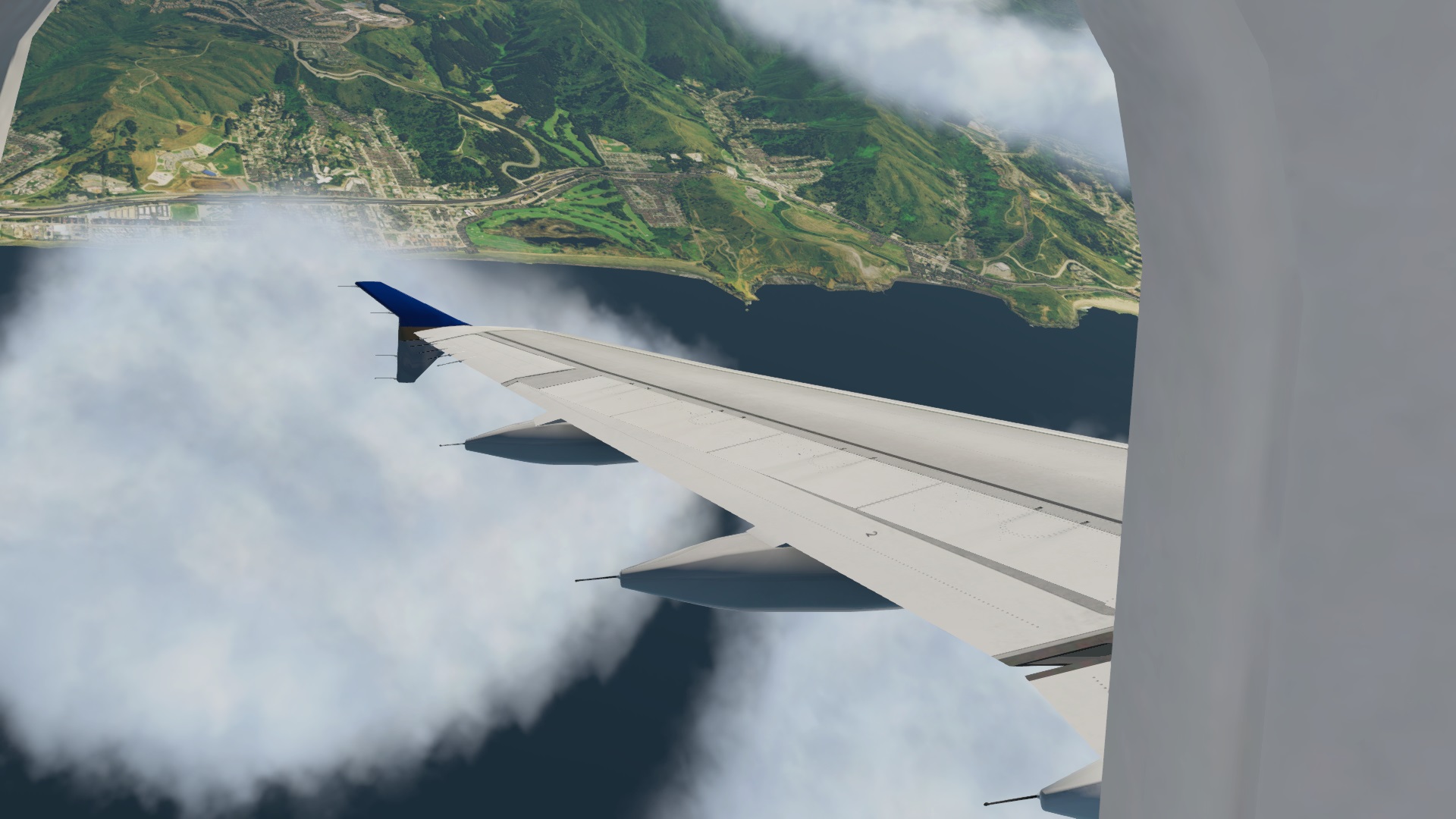 在XP里面飞空客 TOLISS A319 旧金山-棕榈泉-2008 