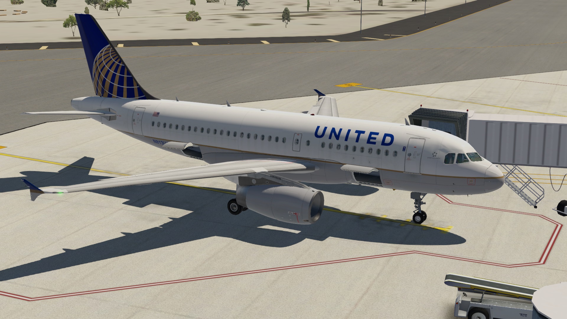 在XP里面飞空客 TOLISS A319 旧金山-棕榈泉-4737 