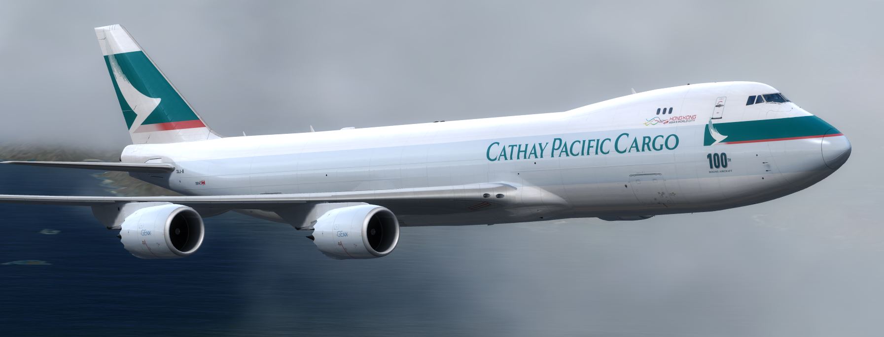 PMDG B747-8 Cathay Cargo 100th Boeing Aircraft-847 