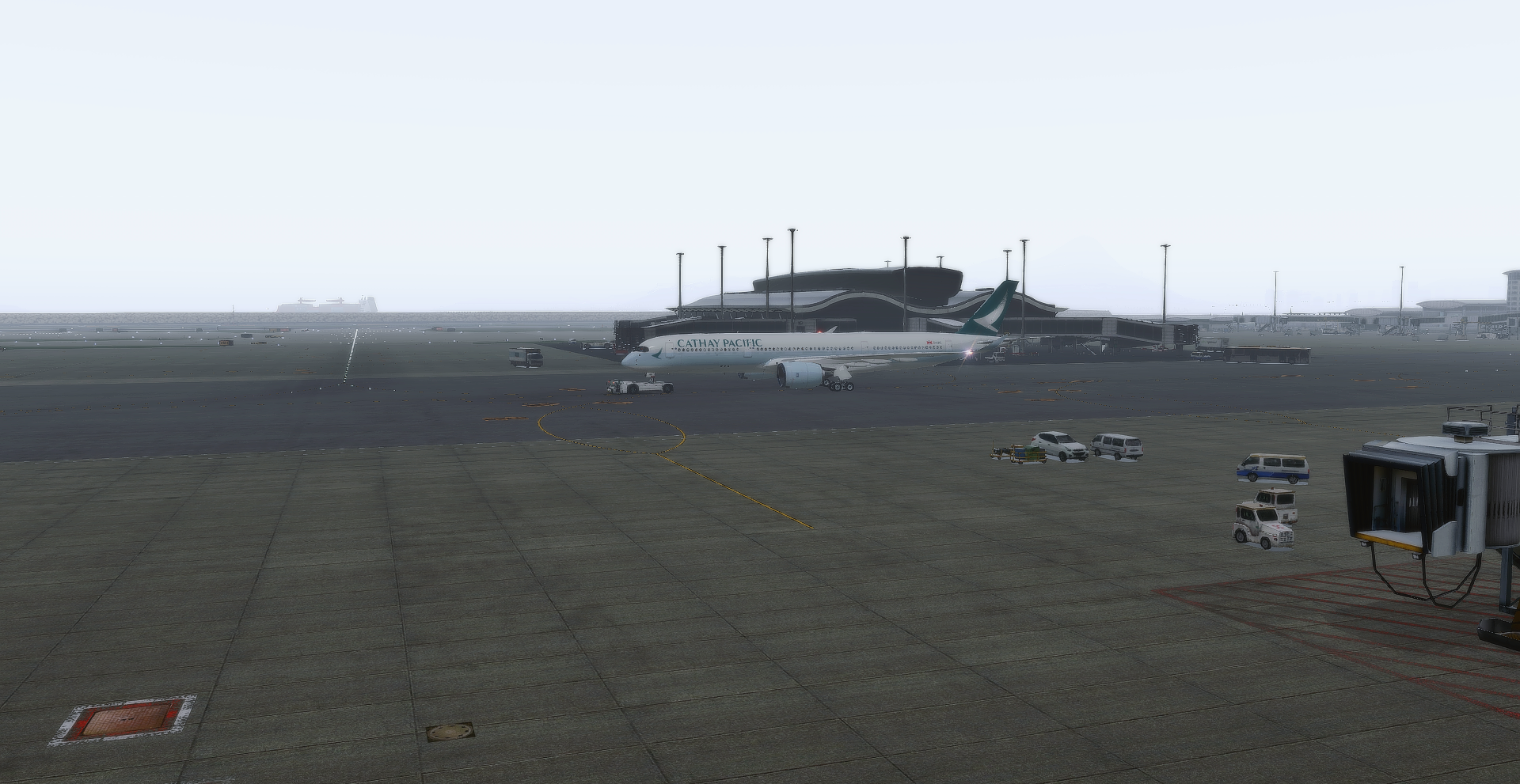 cathay pacific pushback at hong kong airport-8053 