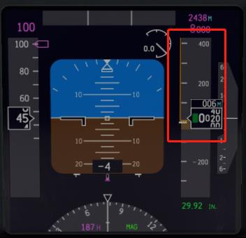请问关于737PFD面板高度计问题-2540 