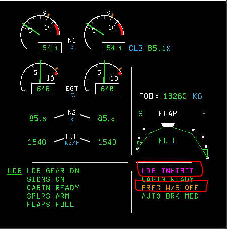 A320 E/WD上面显示的PRED W/S OFF是什么意思？-8163 