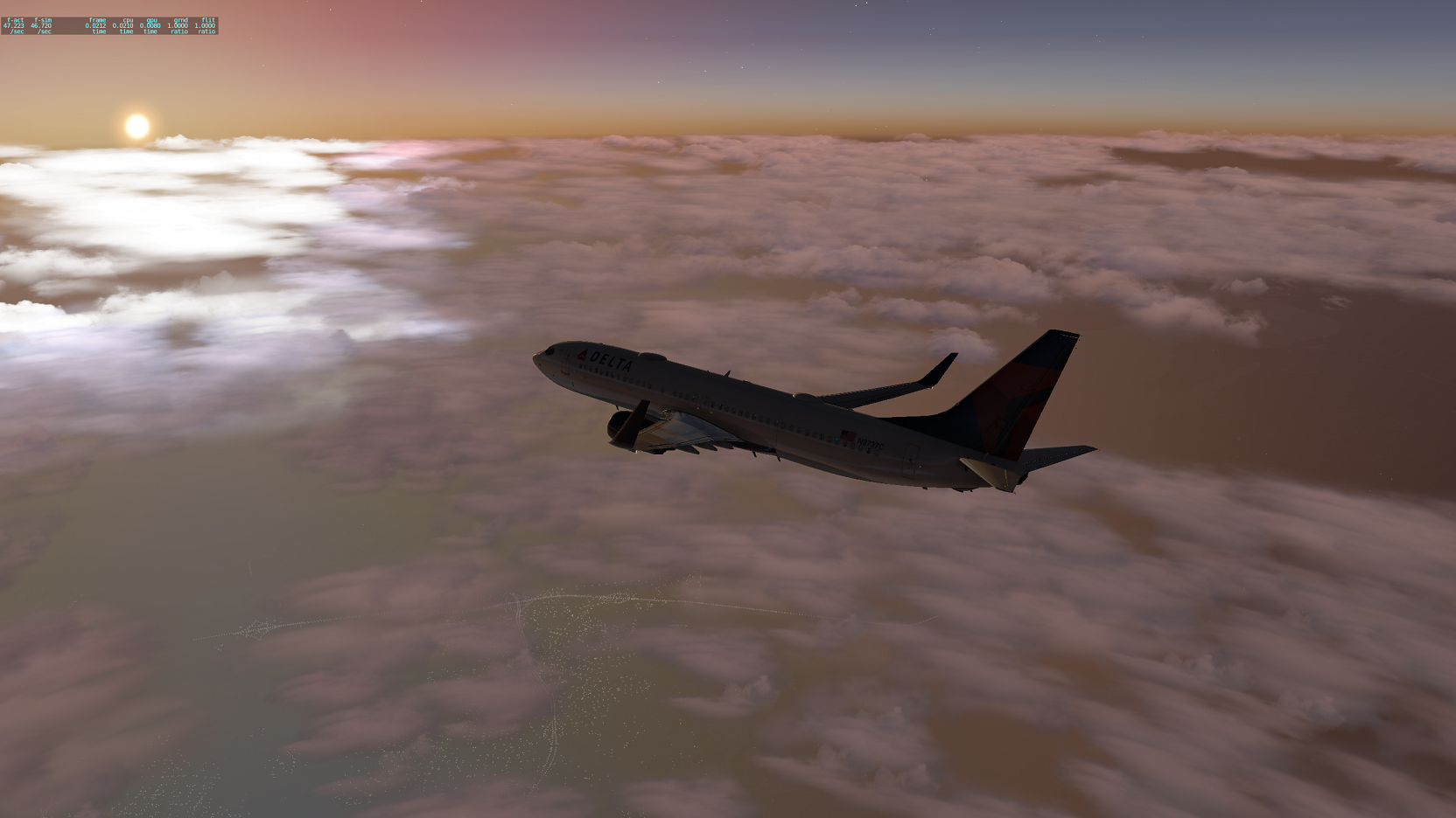 今天天气好,终于可以看日落了~ KJFK-KMCO-3188 