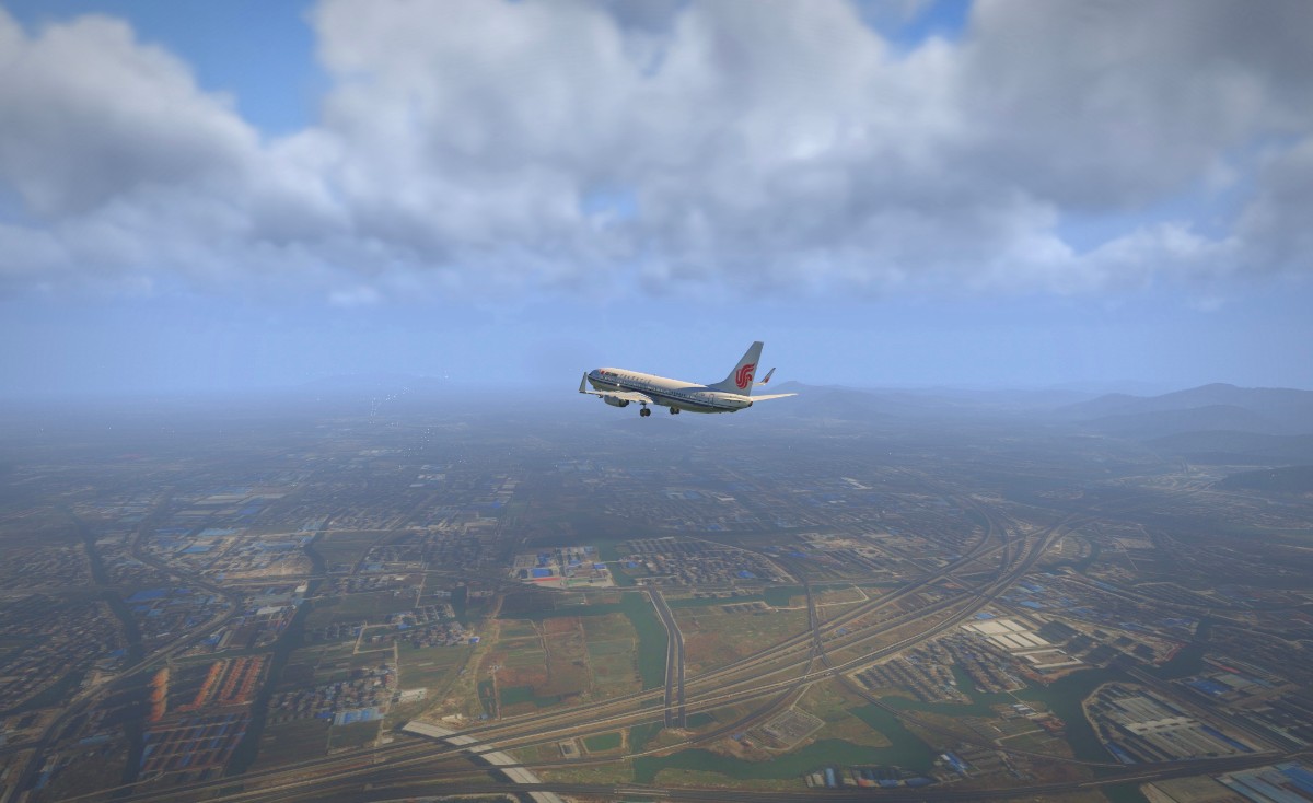 国航737-800降落杭州萧山-6351 