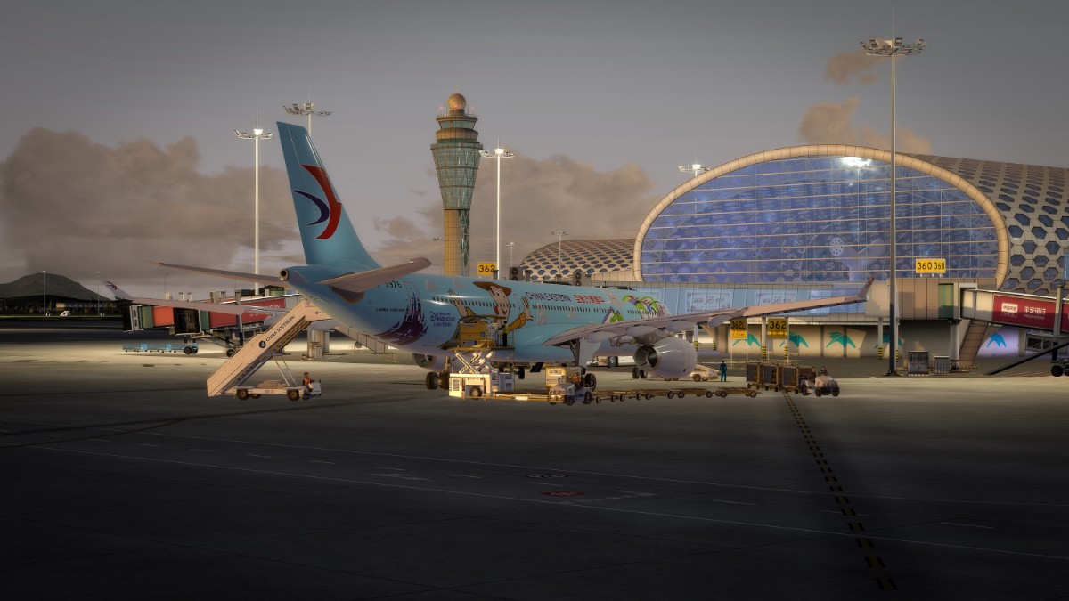 深圳机场降落，Aerosoft Pro A330-300-164 