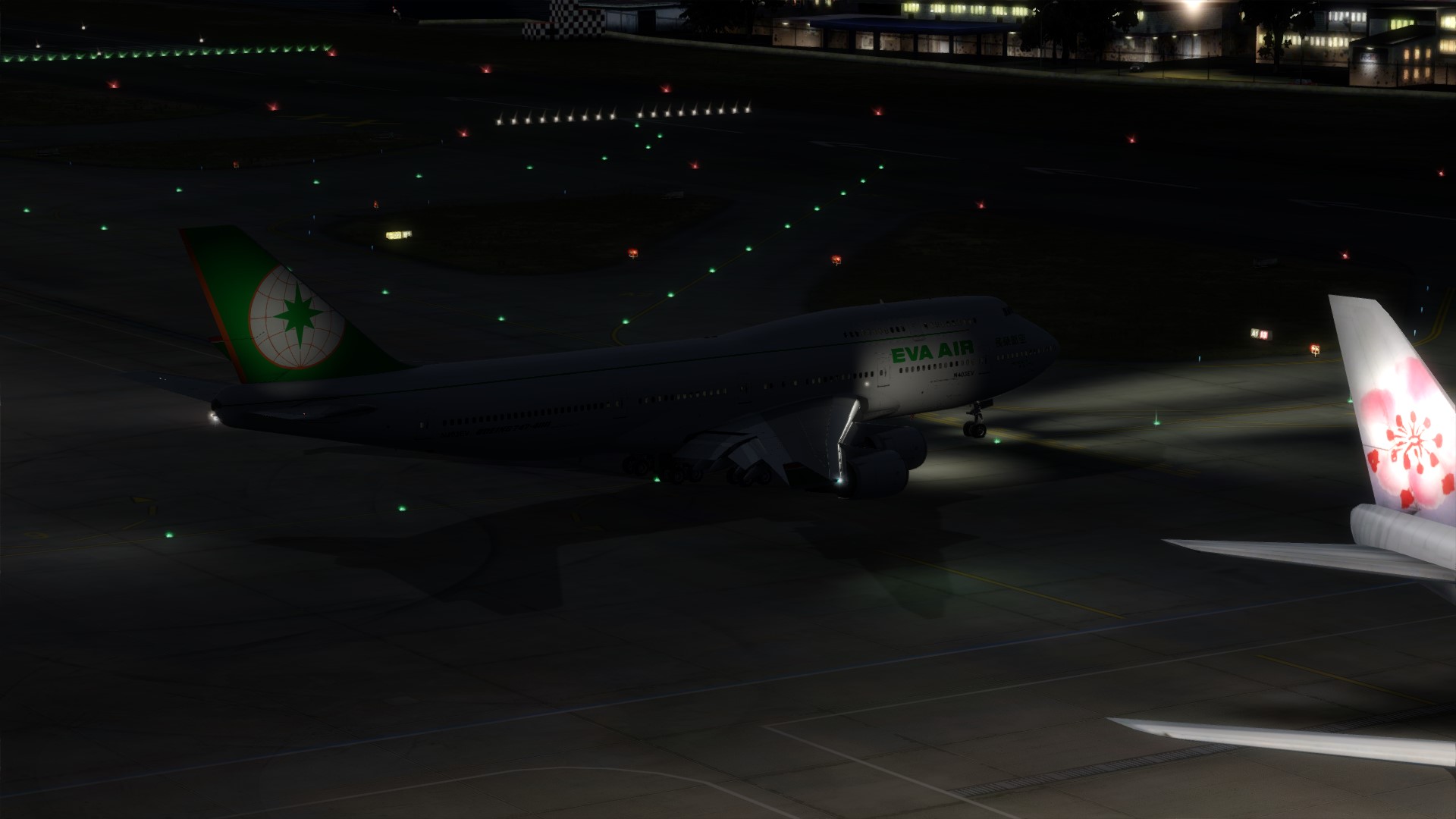 长荣航空747-45EM VHHX-VHHX夜间飞行-2369 