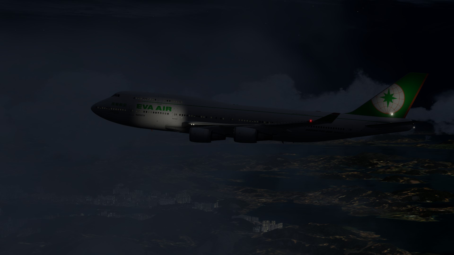 长荣航空747-45EM VHHX-VHHX夜间飞行-278 