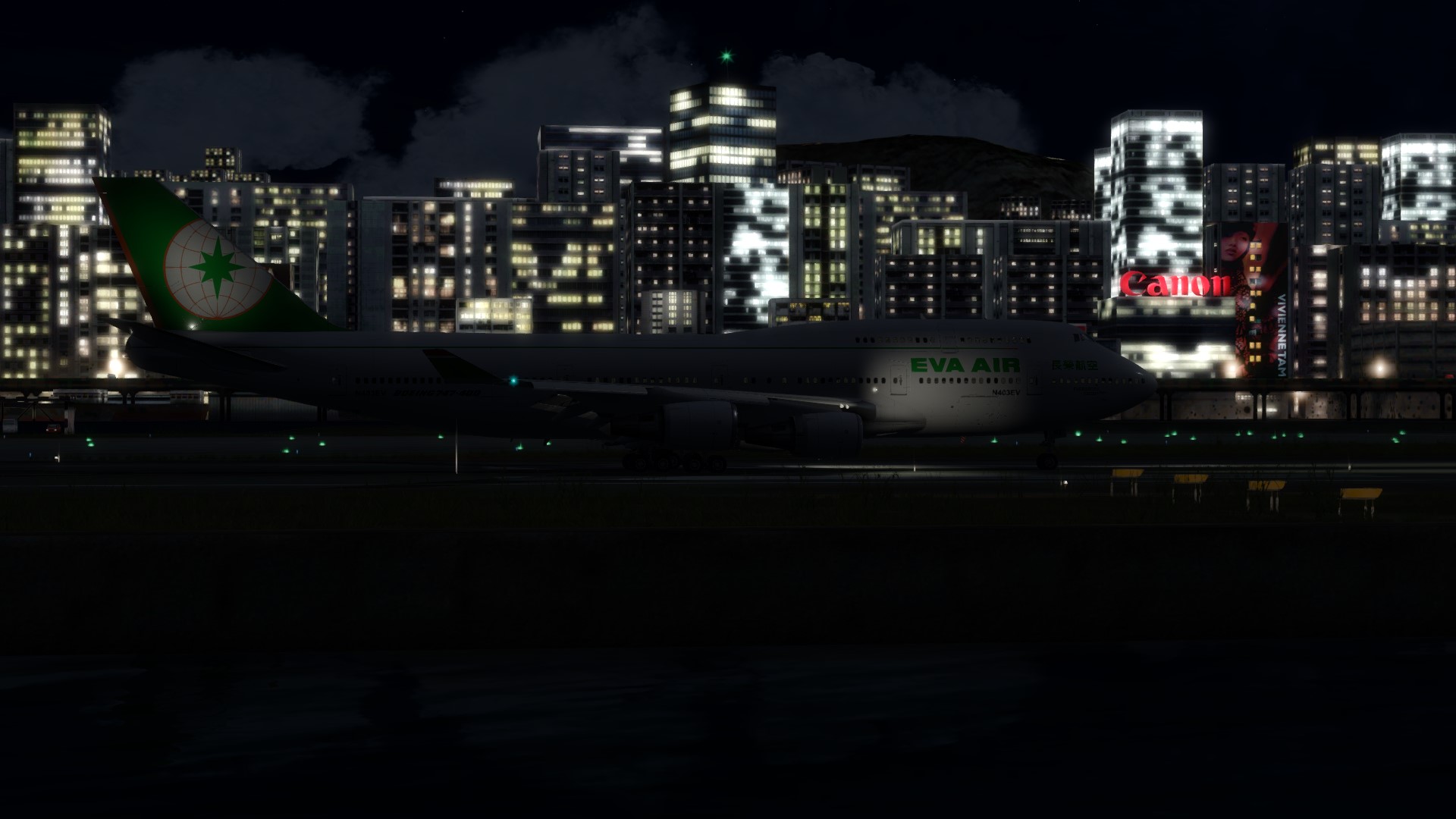 长荣航空747-45EM VHHX-VHHX夜间飞行-9498 