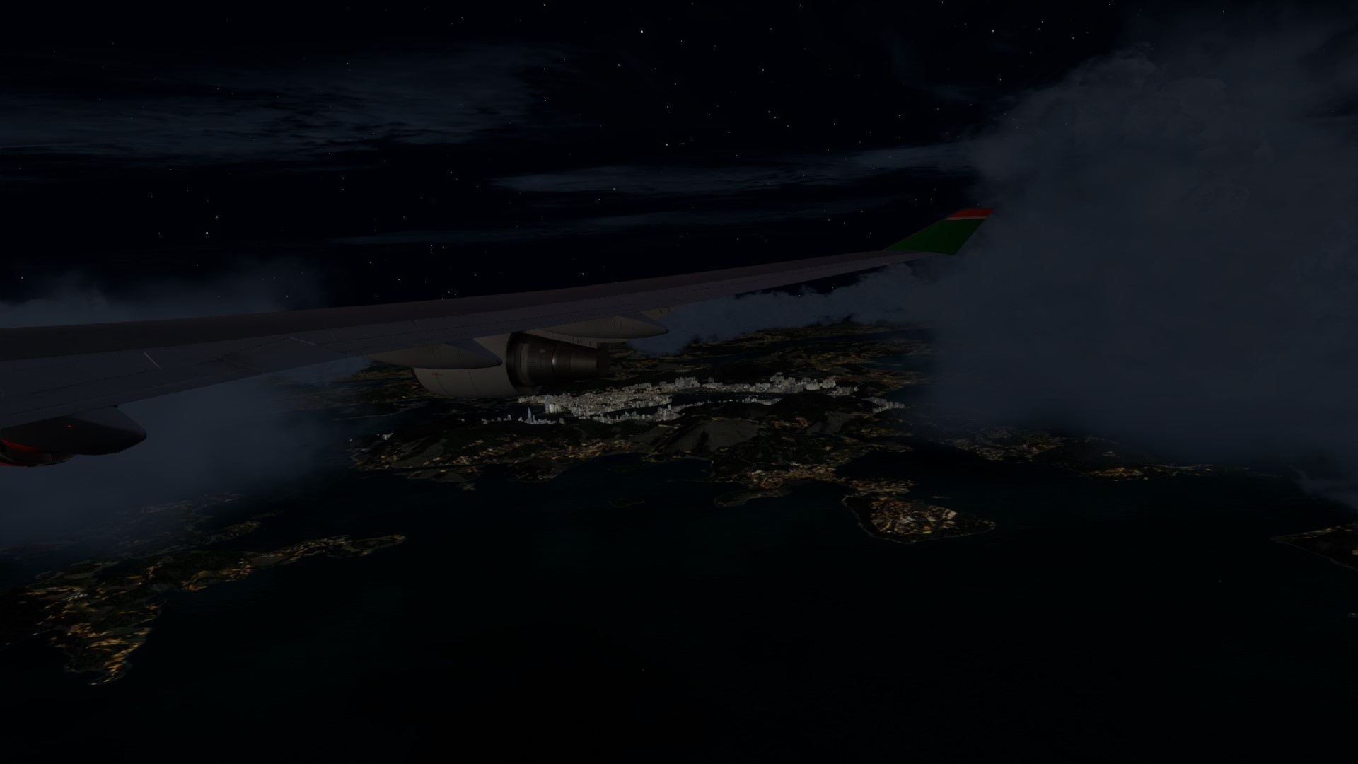 长荣航空747-45EM VHHX-VHHX夜间飞行-4301 