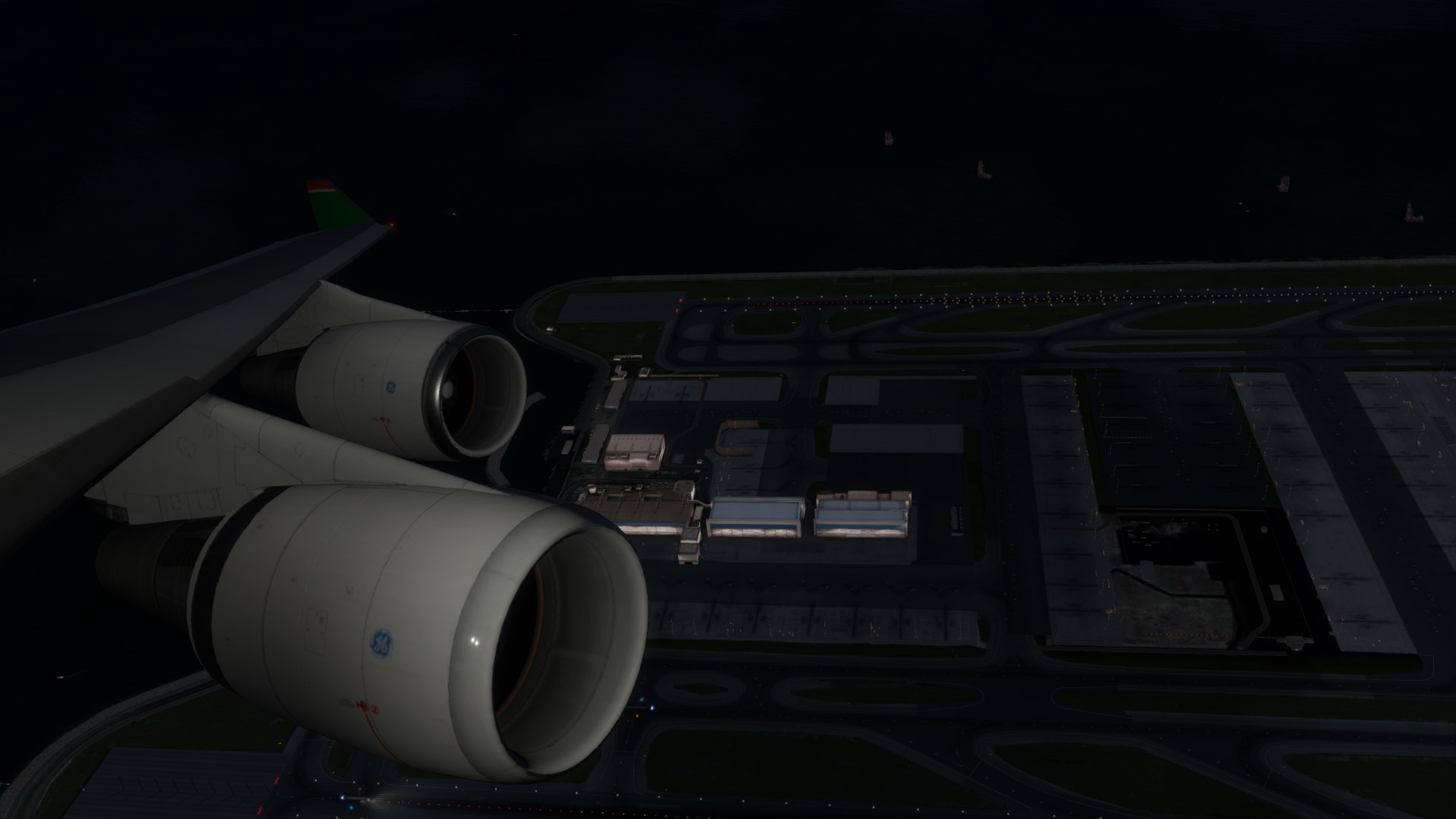 长荣航空747-45EM VHHX-VHHX夜间飞行-7859 