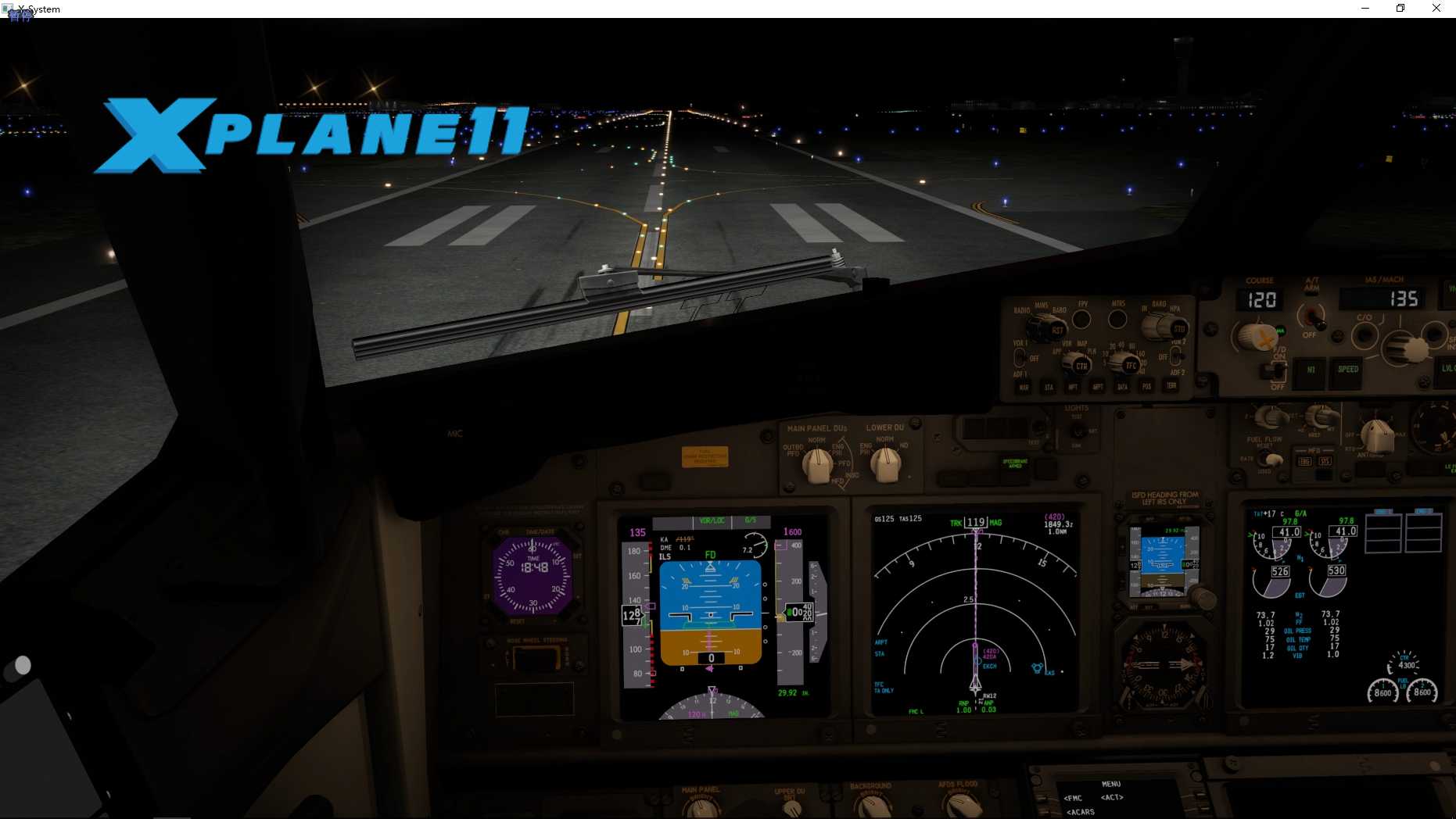 X-Plane11 荷兰航空737降落夜晚降落哥本哈根国际机场-4744 