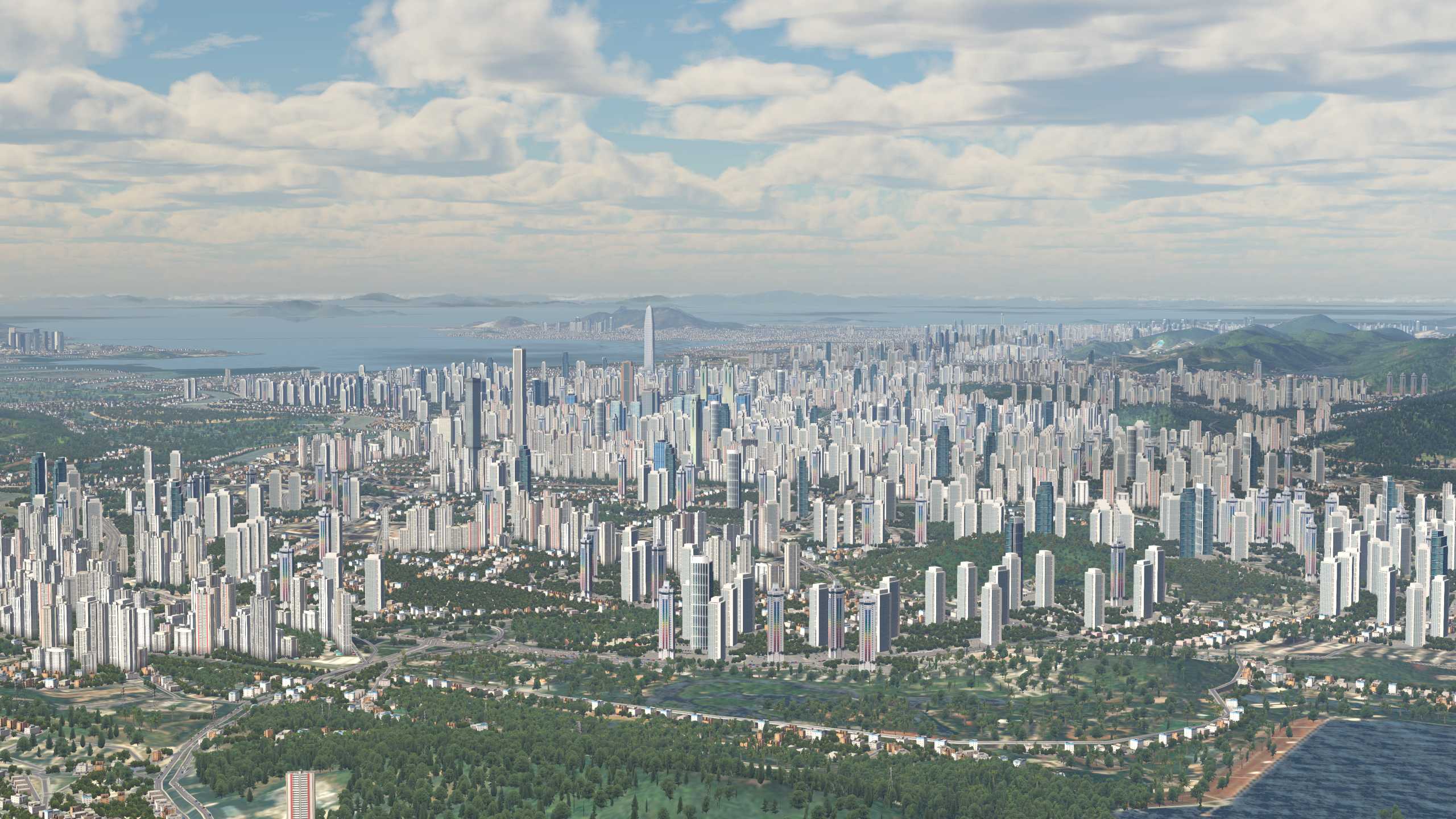 XP11 城市地景-----深圳市再次升级效果-4379 