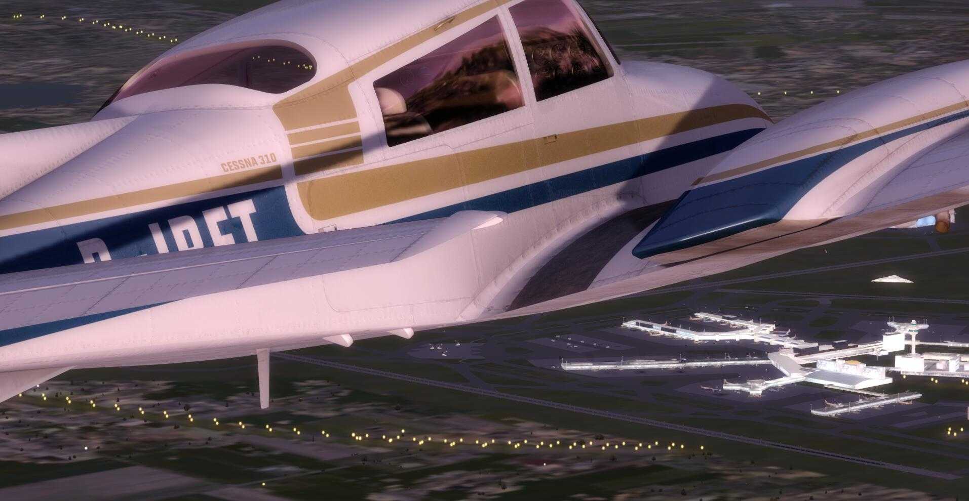 Cessna塞斯纳310R黄昏飞行 ——— 驾驶舱光影（默认无插件）-2962 