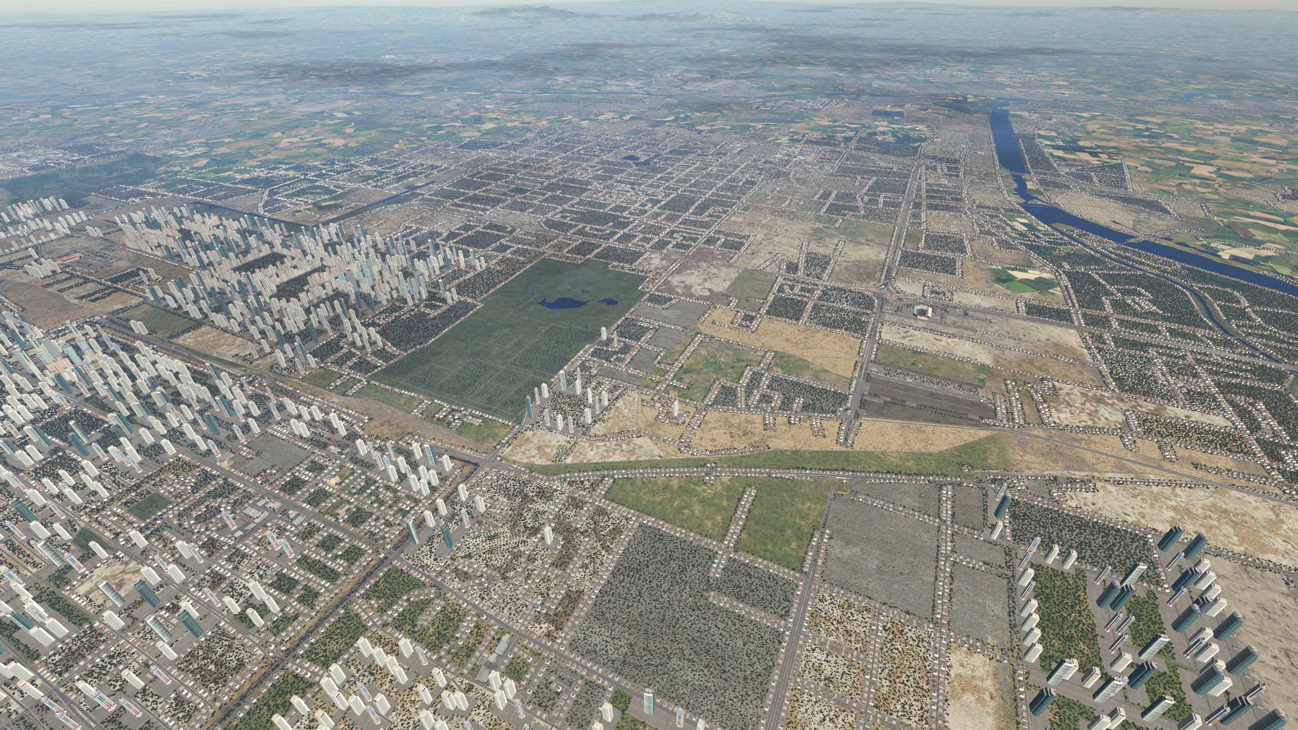 XP11 城市地景-----西安市升级效果-6276 