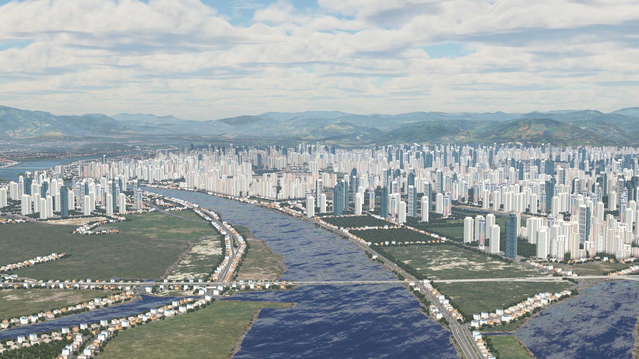 XP11 城市地景-----福州效果-8573 